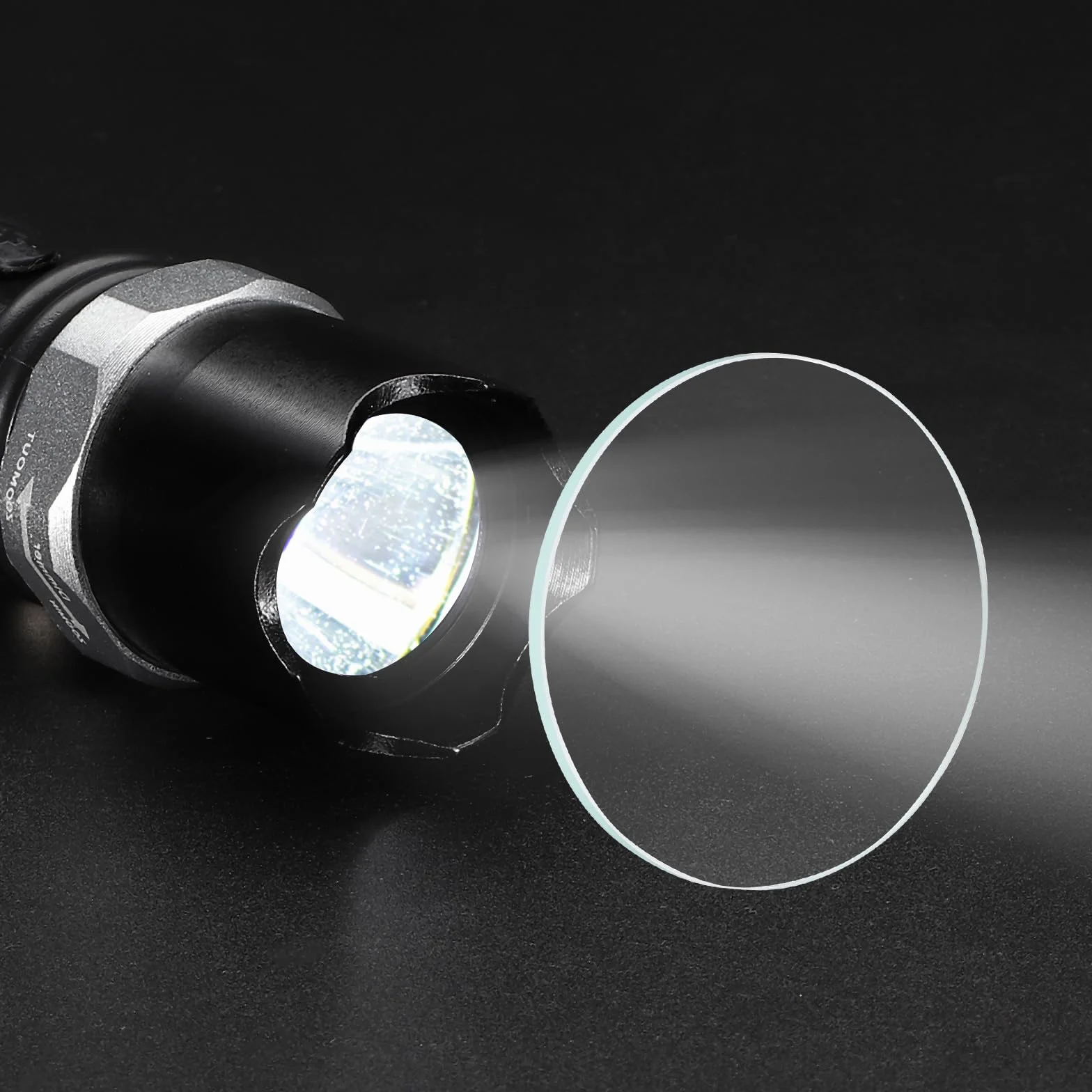 PATIKIL Soczewka LED o średnicy 5,2 cm, 2 zestawy polerowanych krawędzi, części zamienne, szklana soczewka z silikonowym pierścieniem do wymiany soczewek źródła światła, przezroczysta