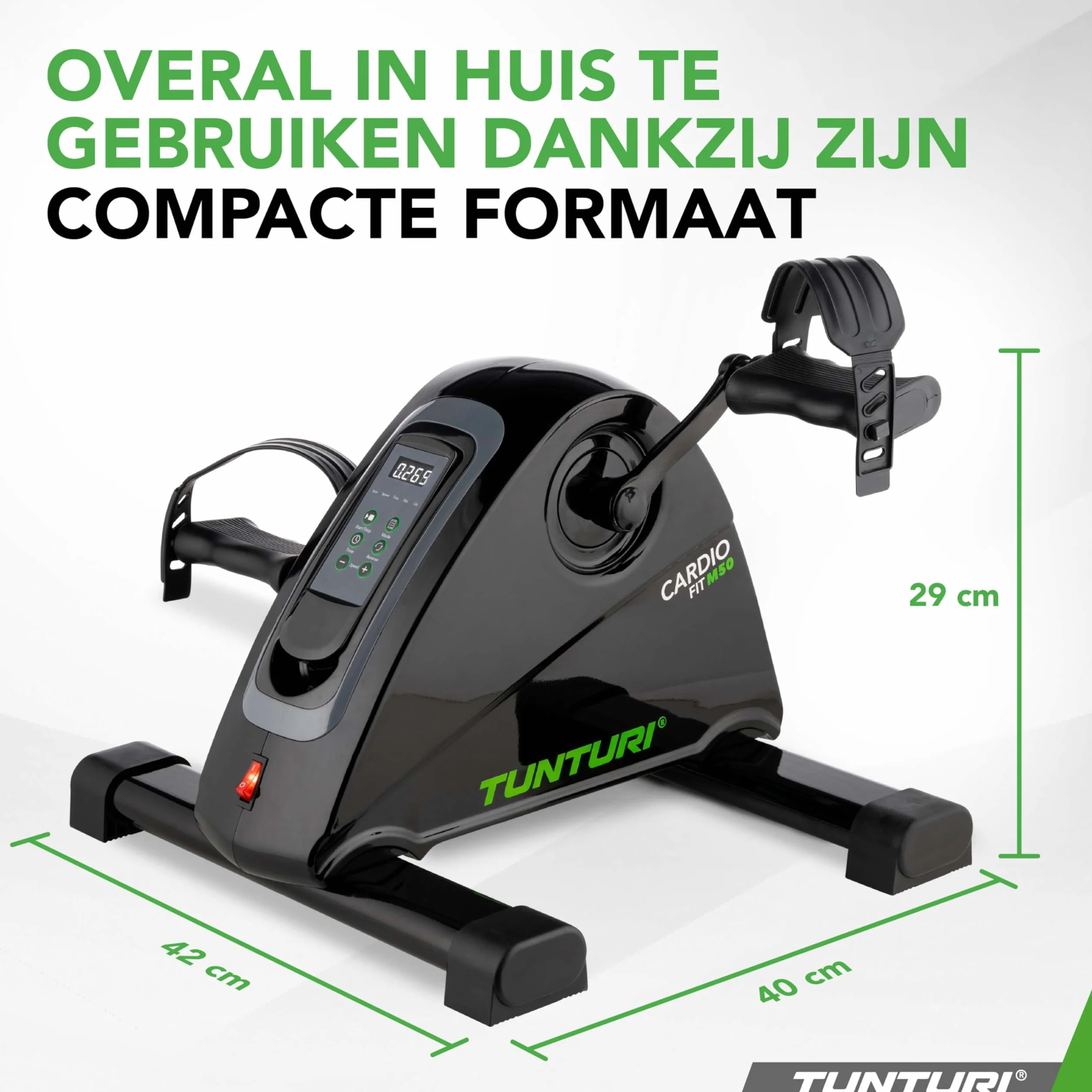 Tunturi Cardio Fit M50 Mini rower treningowy z silnikiem elektrycznym LCD czarny
