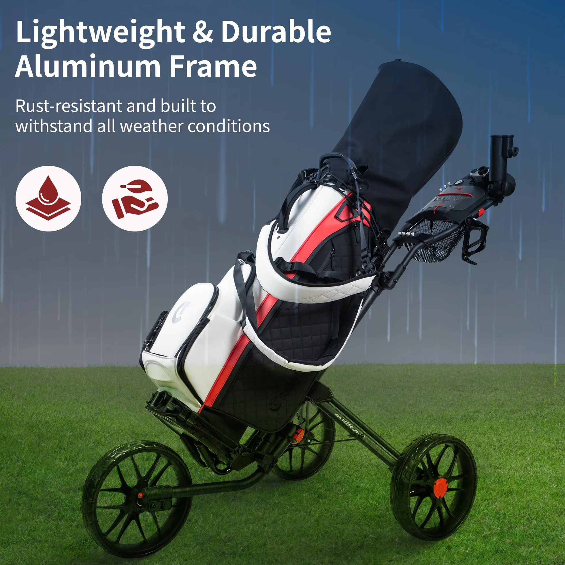 CaddyTek Caddylite wózek golfowy 15,3 V2, Deluxe Quad-Fold, lekki, 3 kolory