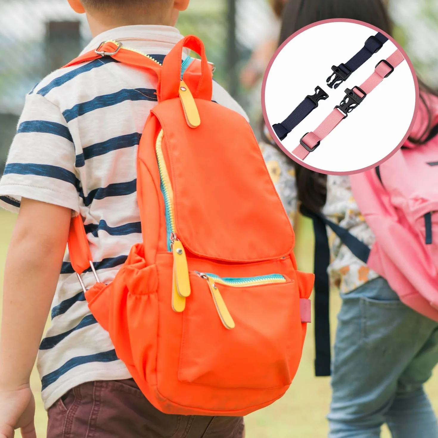 4 paski na klatkę piersiową do plecaka, regulowane paski do plecaka, antypoślizgowe paski na klatkę piersiową, przenośny plecak z klamrami zaciskowymi, odpowiednie do podróży i na zewnątrz (4