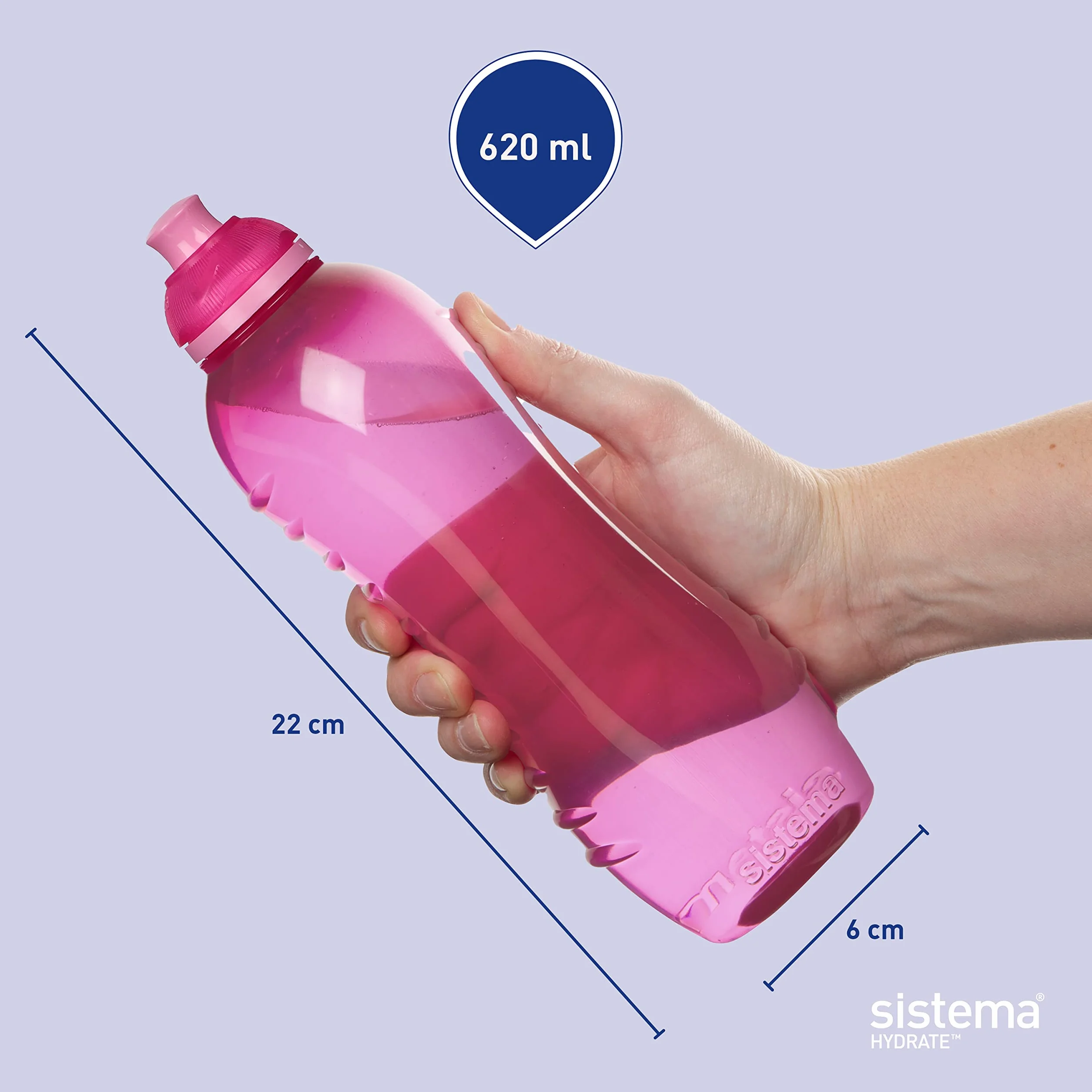 Sistema Twist 'N' Sip Squeeze Bidon na Wodę, Tworzywo Sztuczne, Wielokolorowy, 620 ml