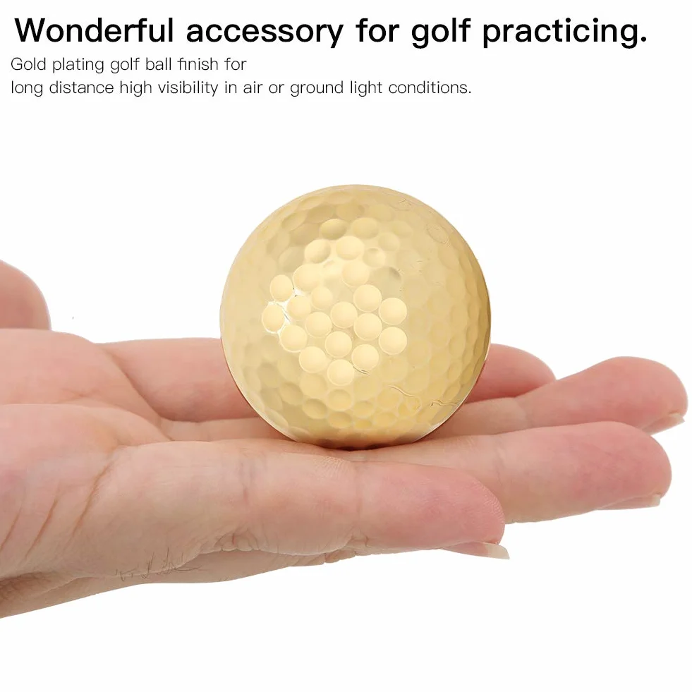 Złote Piłki Golfowe Pozłacane Dwuwarstwowe 4 szt. Akcesoria Golfowe