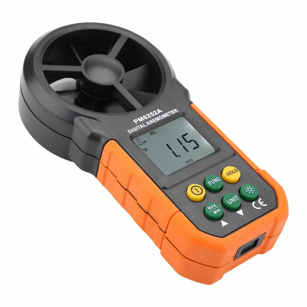 Przepływomierz Szczytowy, Anemometr Deosdum Peakmeter Pm6252A Cyfrowy Miernik Prędkości Wiatru Anemometr do Pomiaru Objętości Powietrza Przenośna Elektrownia