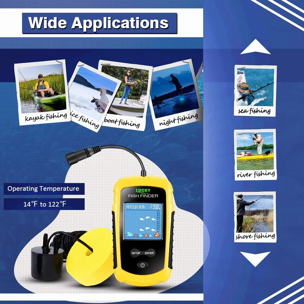 LUCKY Ręczny wykrywacz ryb sonar LCD FFC1108