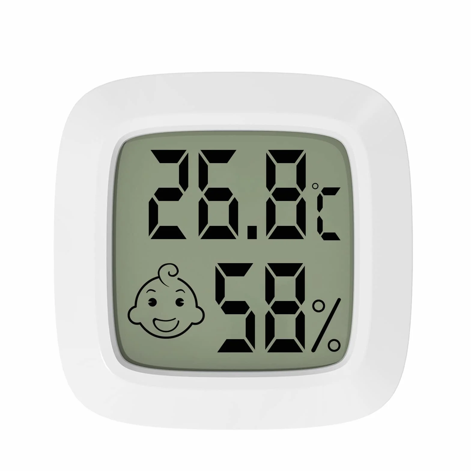 Cyfrowy termometr z higrometrem pokojowym LCD, Jsdoin mini higrometr wewnętrzny, miernik temperatury do szklarni, ogrodu, piwnicy, biura (1 opakowanie)
