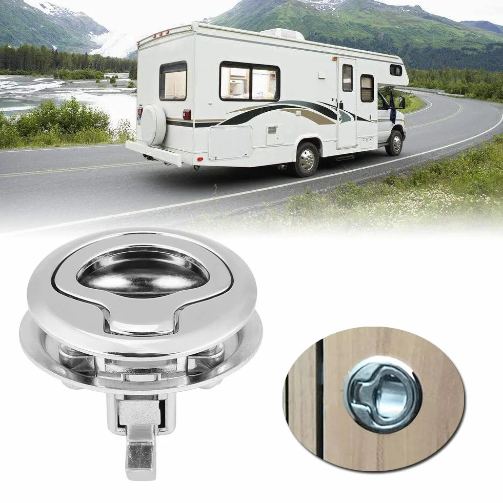Fydun Flush Pull Lock ze stali nierdzewnej Zatrzask Blokada suwaka do RV Marine Boat