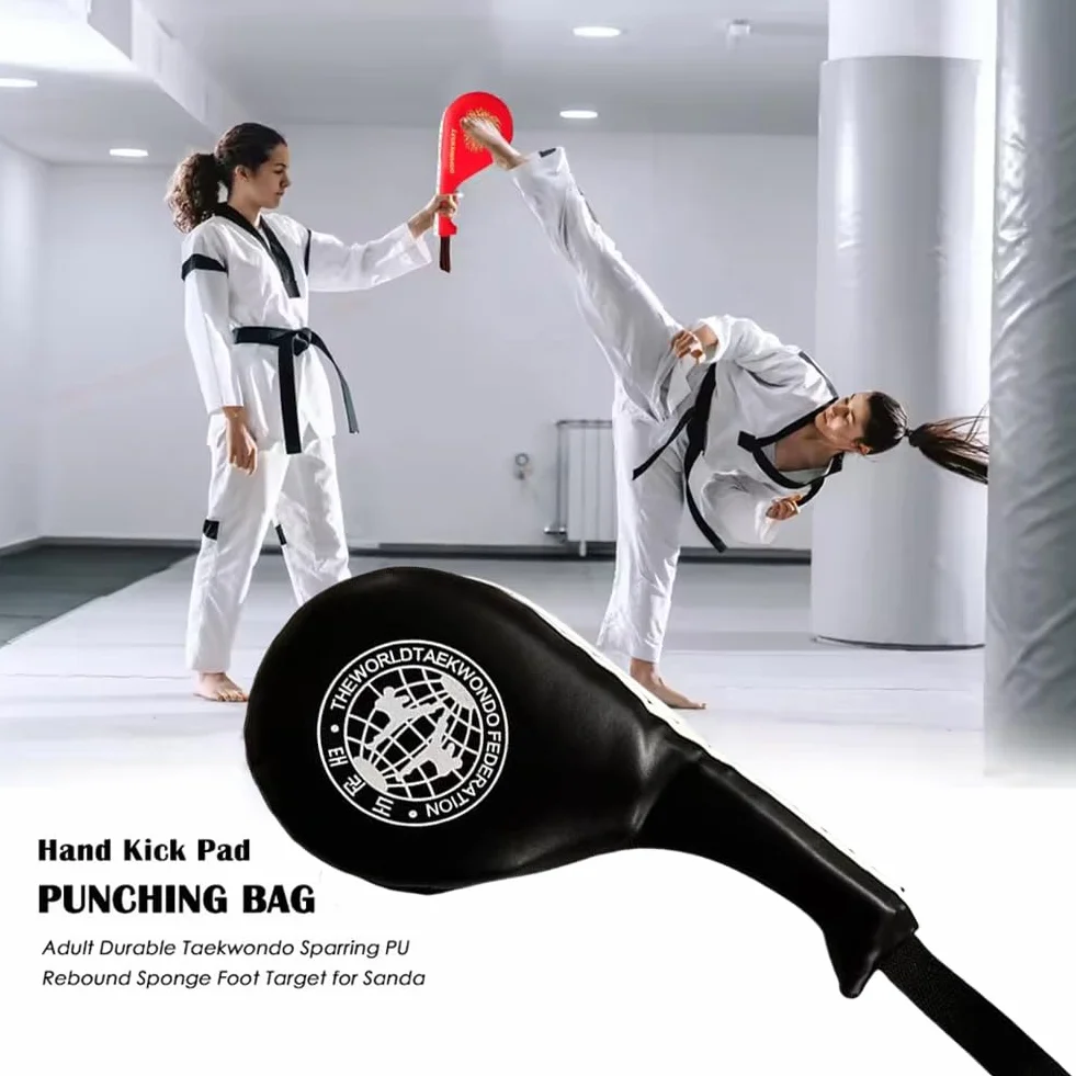 TMRBBesty Taekwondo Kick Pad, podwójne uderzenie Taekwondo, podkładka do rozbijania karate, dwuwarstwowa konstrukcja, czarna, gąbka