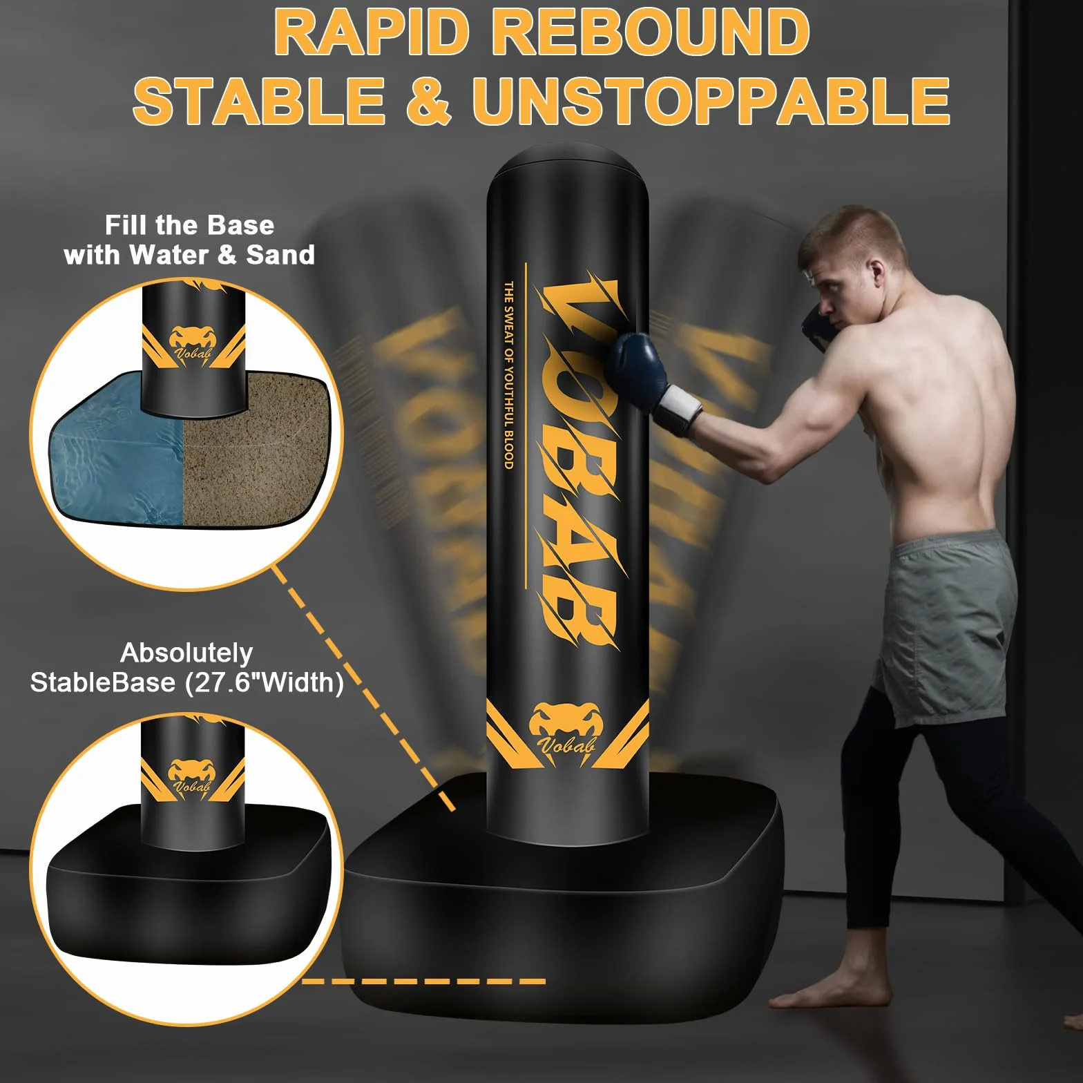 Worek bokserski wolnostojący 175 cm do MMA Muay Thai kickboxingu