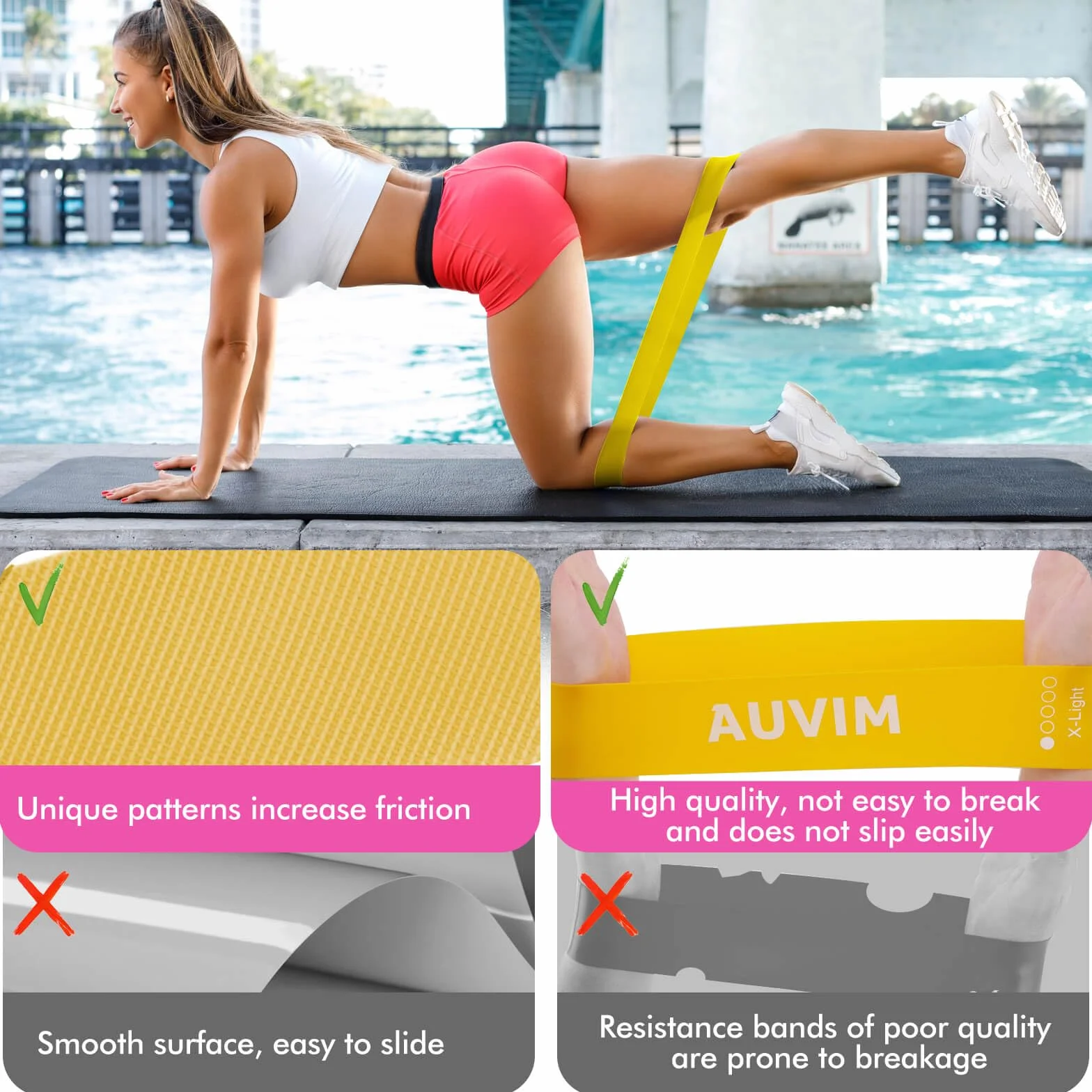 Taśmy fitness [zestaw 5 sztuk] antypoślizgowe taśmy oporowe do ćwiczeń pętlowych dla kobiet i mężczyzn, 5-stopniowe paski do fitnessu w domu, rozciągania, treningu siłowego, fizjoterapii, jogi