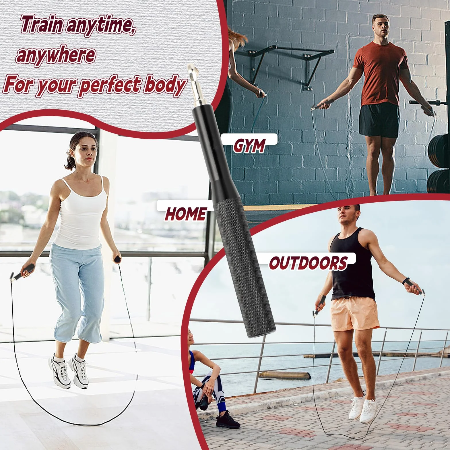 Skakanka z aluminiową rączką i diamentowym wzorem - 3M skakanie na skakance dla dorosłych, kobiet, mężczyzn i dzieci - Jump Rope do treningu - Idealna do fitnessu i wytrzymałości