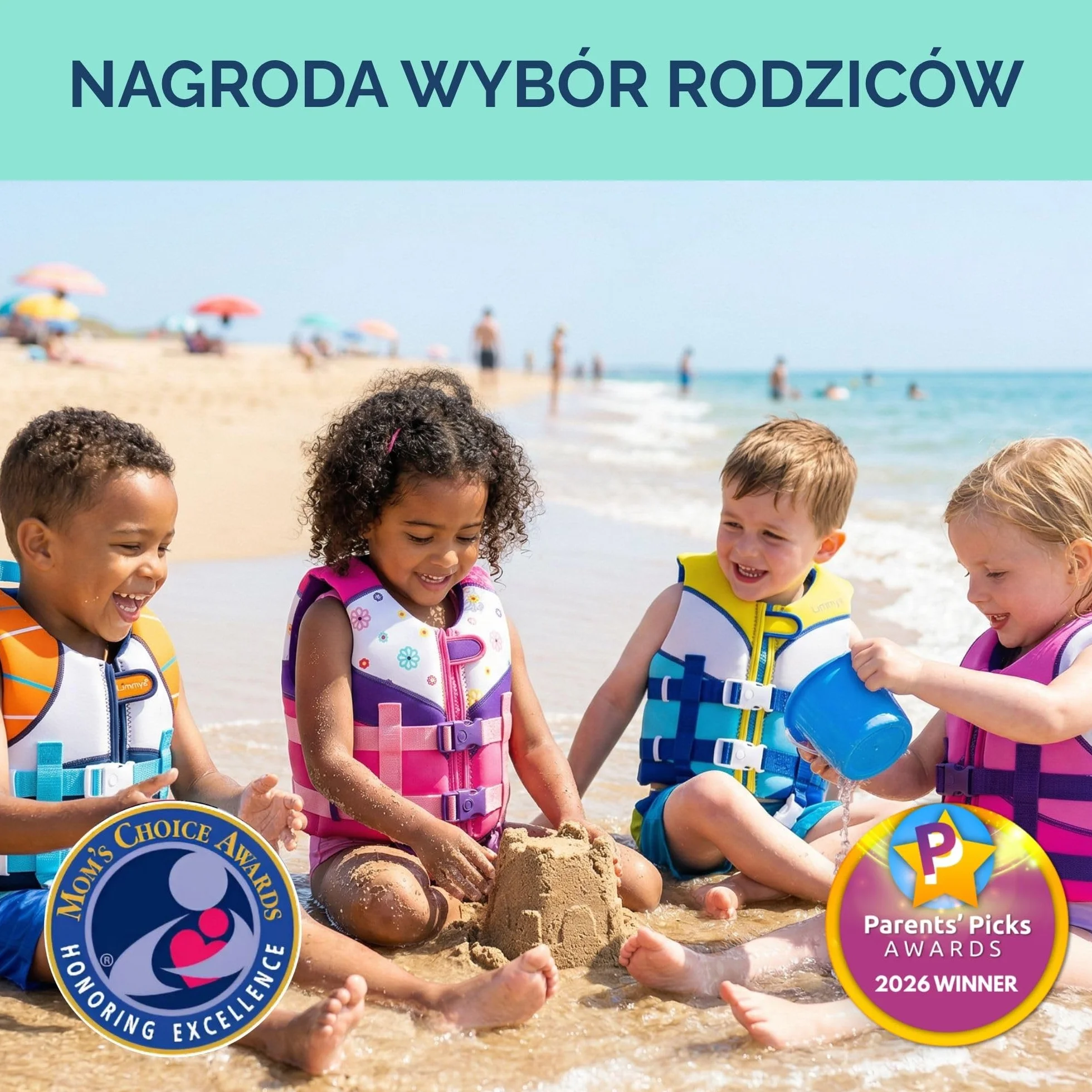 Limmys Kamizelka do Nauki Pływania dla Dzieci – Pomoc Wypornościowa z Zintegrowanymi Panelami Piankowymi, Certyfikat CE, Nagrodzony Produkt, Podwójne Zapięcie z Zamkiem YKK, Neopren Premium