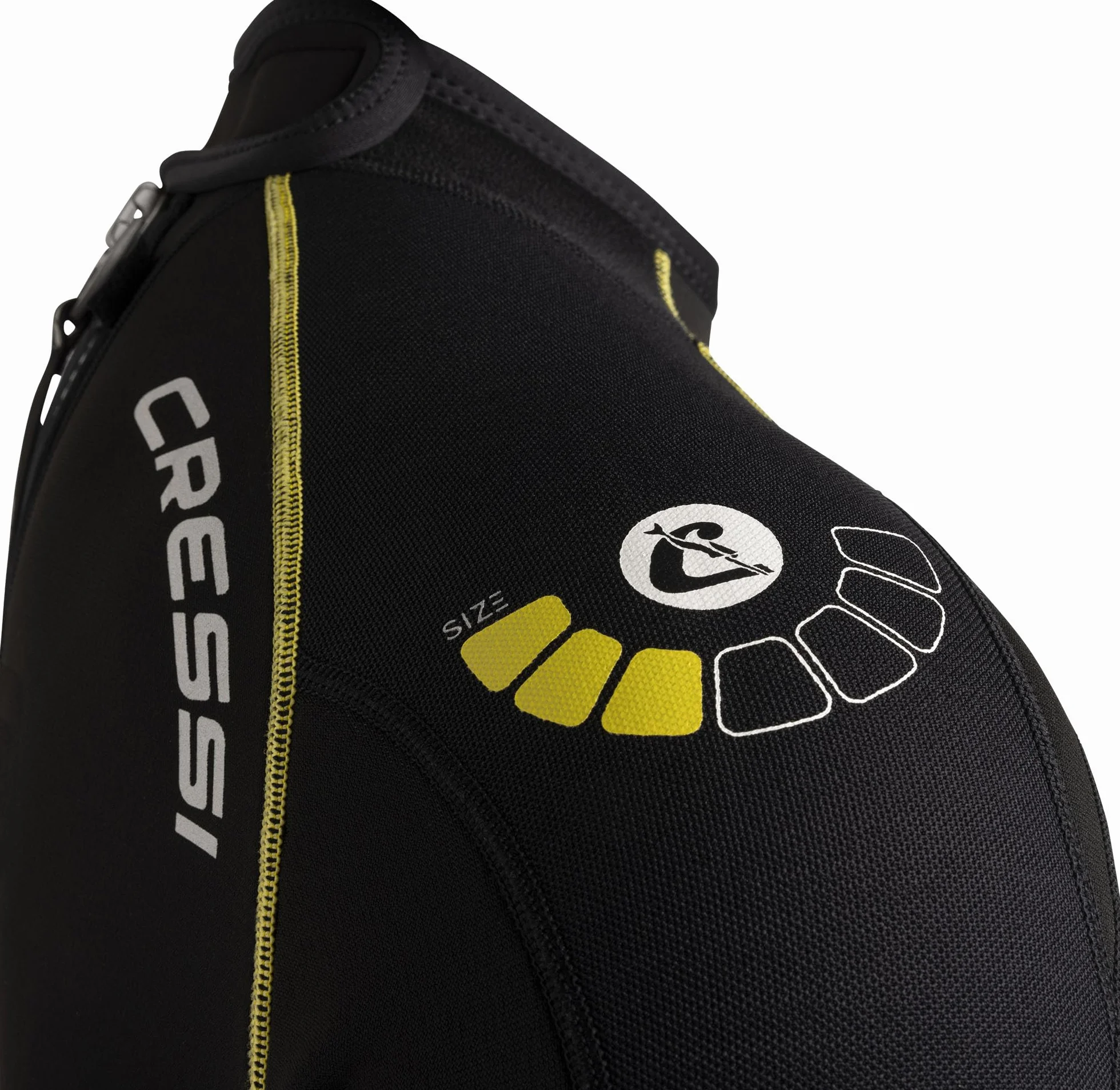 CRESSI Baula Man Shorty Wetsuit 2.5mm L Black/Yellow Double-lined Neoprene for Diving Snorkelling