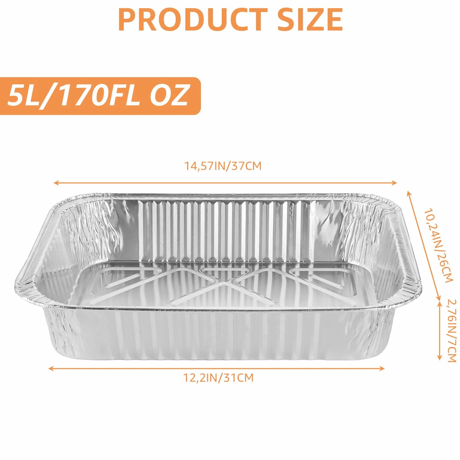 SHUESS 30 sztuk aluminiowych misek do grilla, duże 5000 ml, 37 x 26 x 7 cm, aluminiowe, jednorazowe miseczki z folii aluminiowej, na Boże Narodzenie, sylwestra, imprezę, bufet