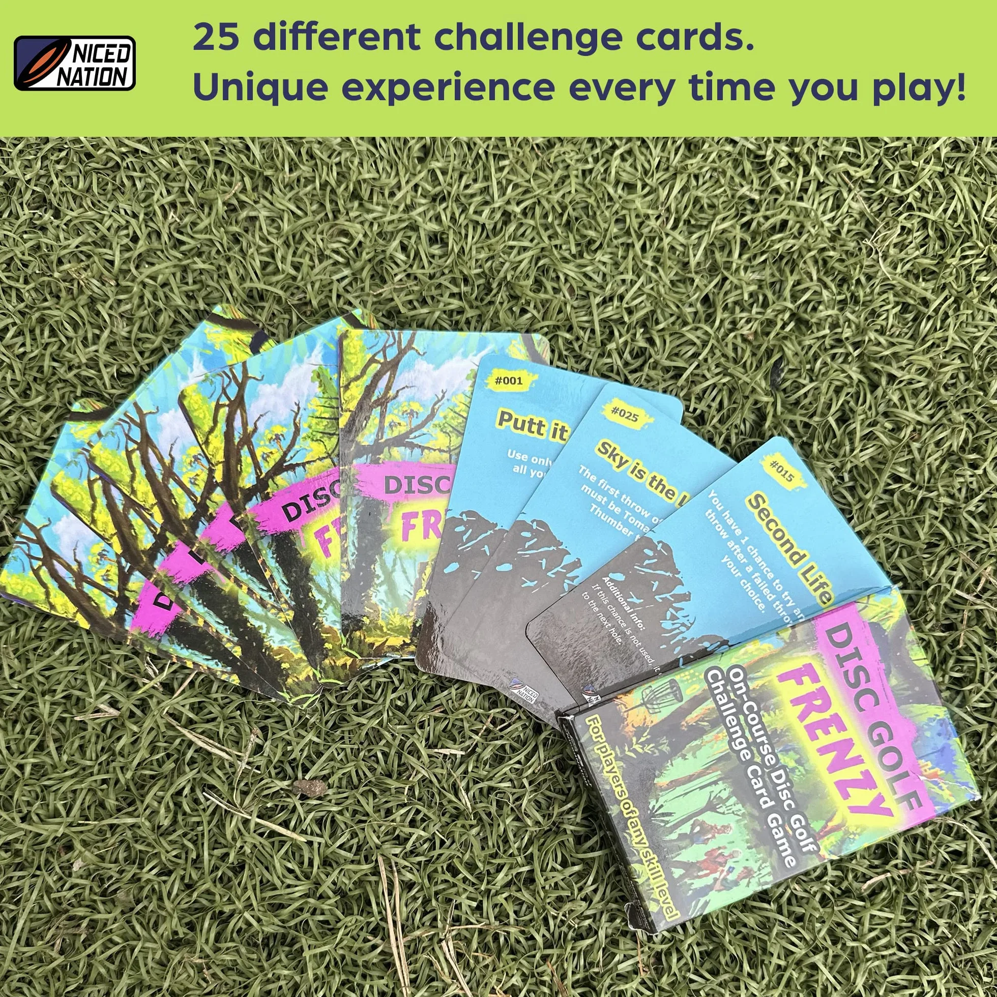 Disc Golf Frenzy – gra karciana Disc Golf Challenge – karty z wyzwaniami do golfa dyskowego