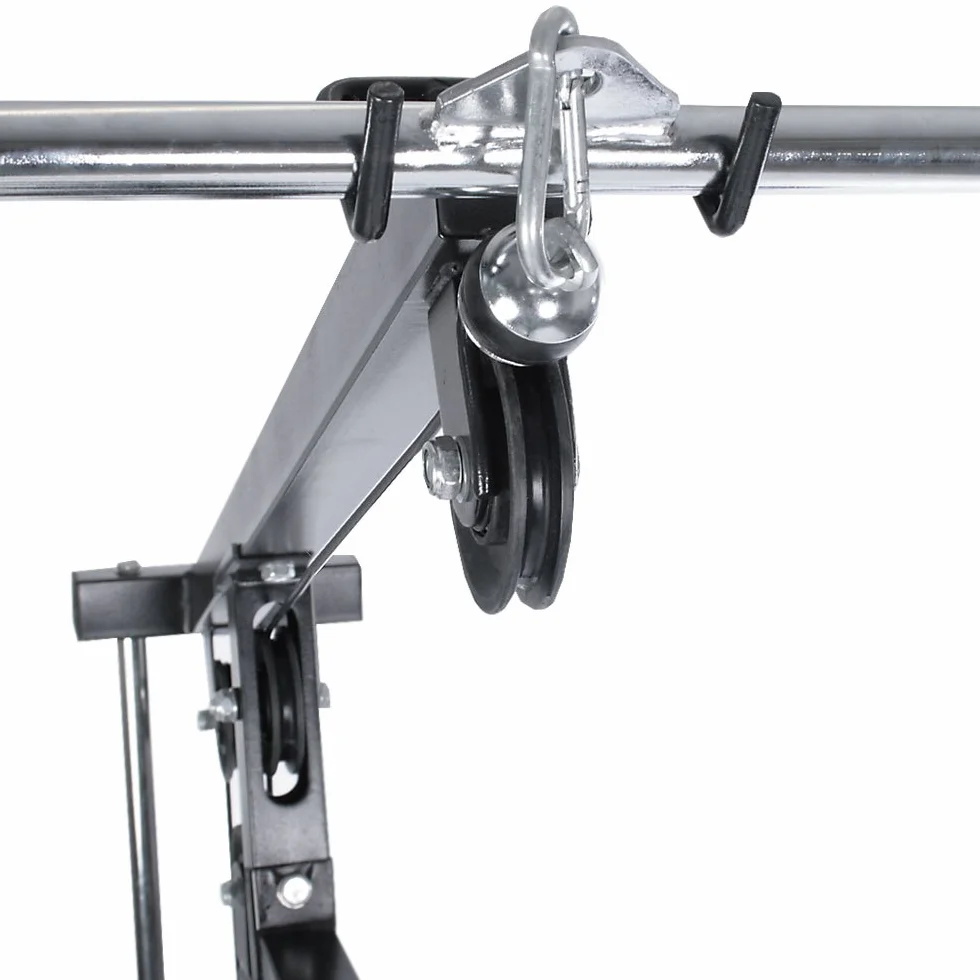 Physionics® Multi-Gym - 40 kg waga stos, wyciąganie nóg, prasa do klatki piersiowej, niski rząd, konstrukcja stalowa, czarna - domowa stacja treningowa, kompaktowa wielofunkcyjna maszyna do ćwiczeń