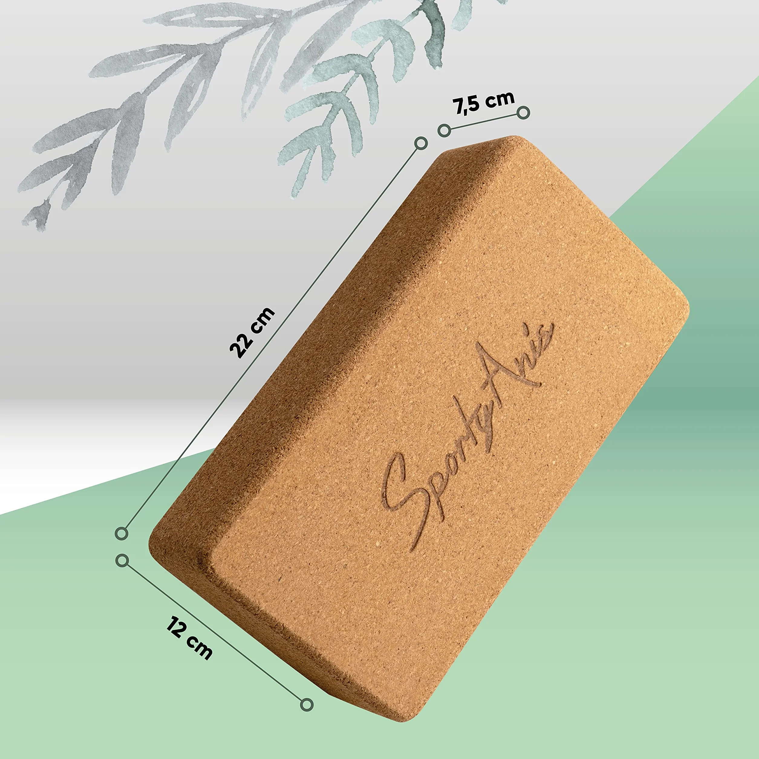 Blok do jogi premium [2-częściowy zestaw] w zestawie e-book z naturalnego korka do jogi i pilatesu – antypoślizgowy, trwały i stabilny