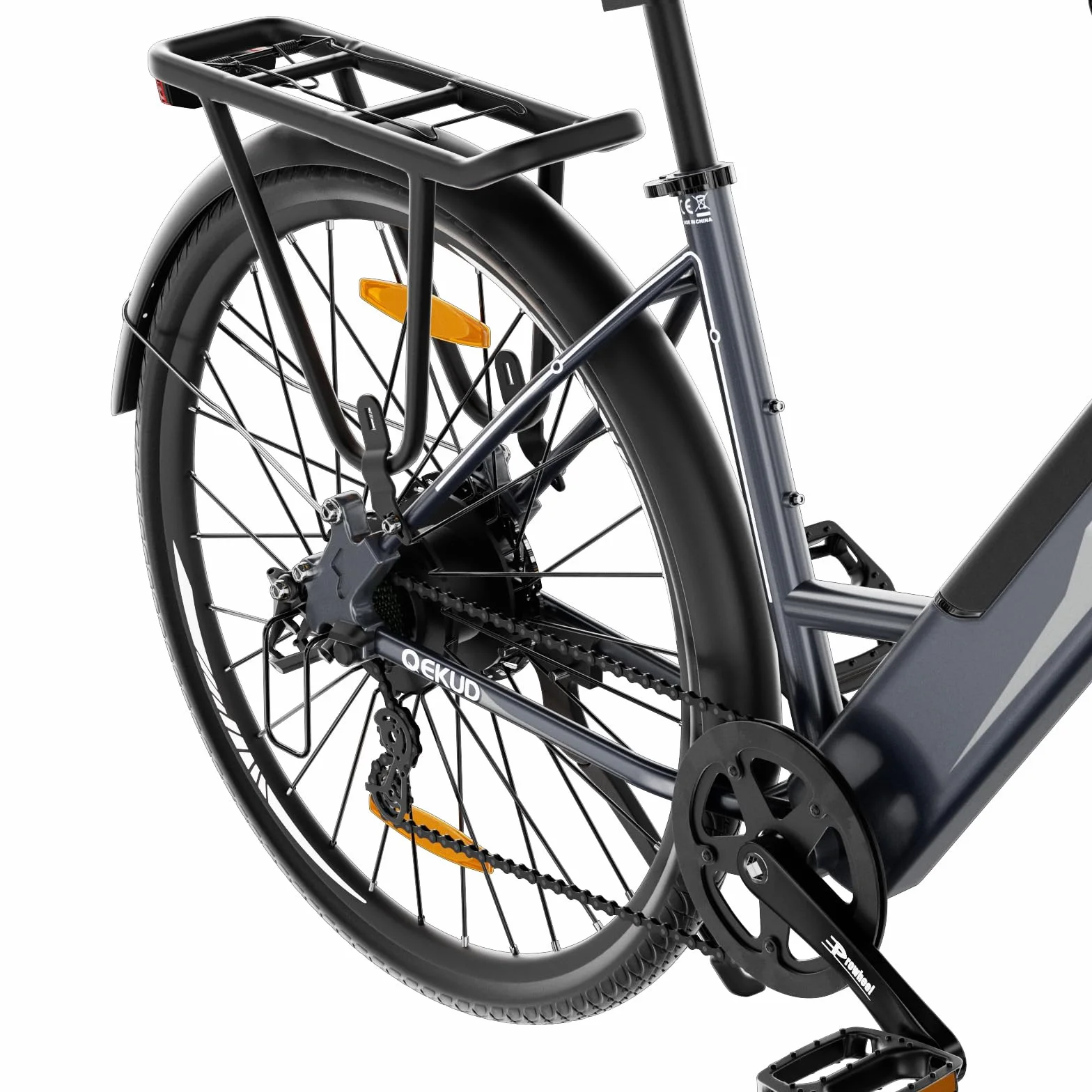 Rower elektryczny 26" i 27,5", e-City z akumulatorem litowo-jonowym 36 V, 12,5 Ah, zasięg do 100 km w trybie hybrydowym, silnik 250 W, zgodny z UE, z aplikacją