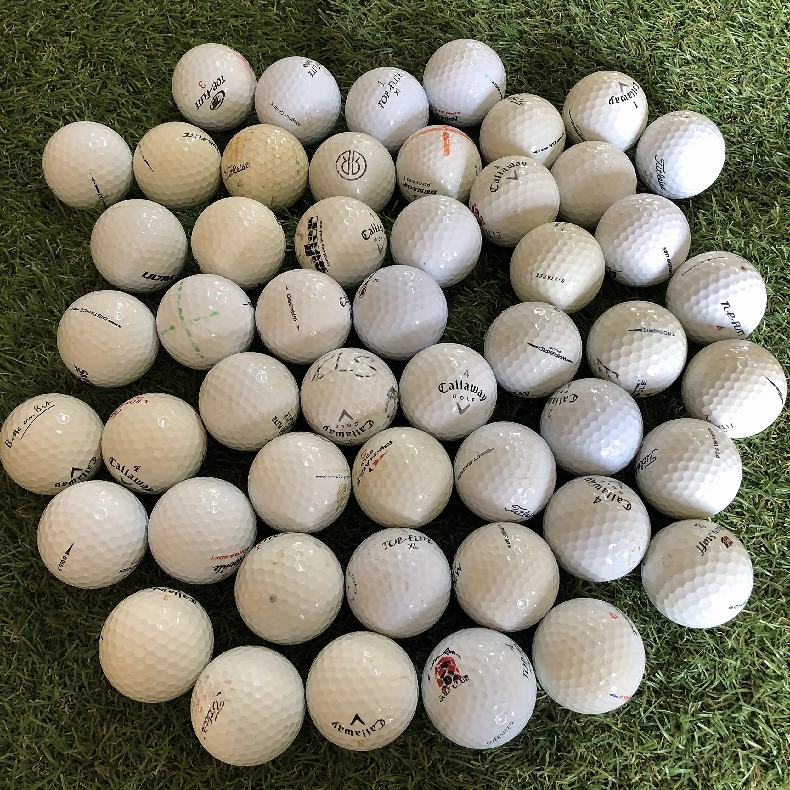 100 Lakeballs / Mieszanka piłek do crossgolfa, Titleist, Callaway, Nike, Bridgestone i inne.