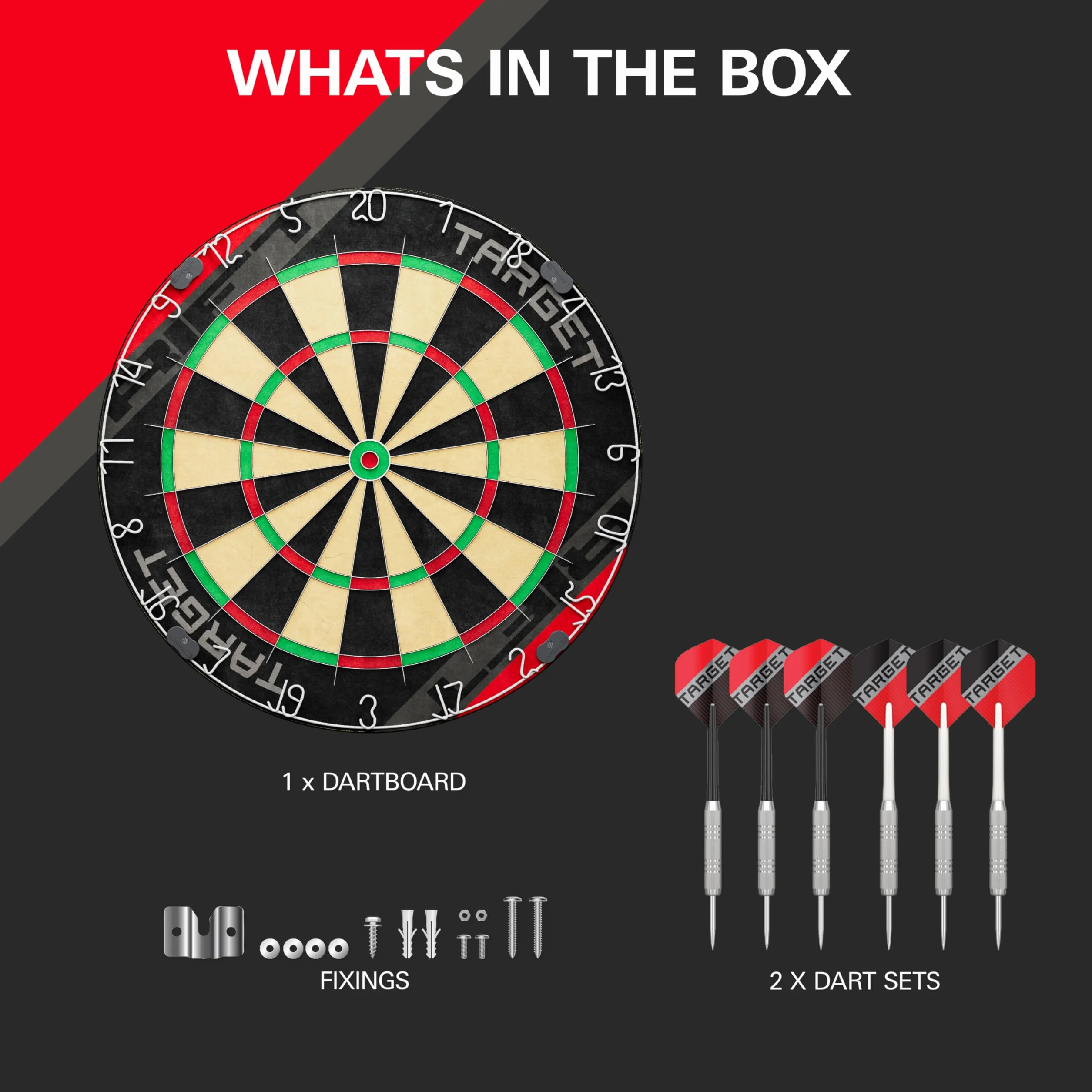 Target Darts Rift tarcza do darta z oświetleniem LED, system bezklamrowy, 2 komplety lotek 17 g
