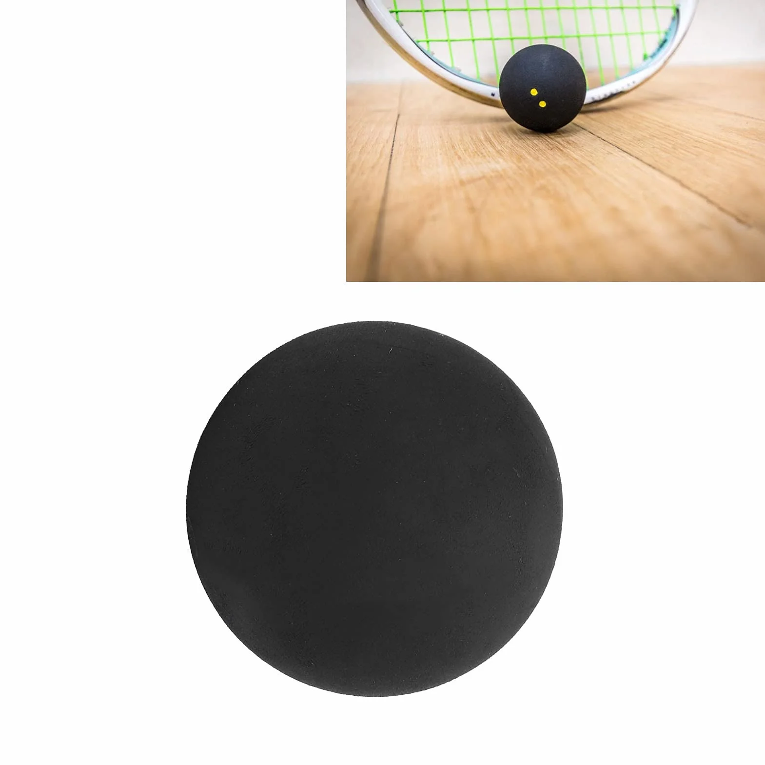 Alomejor Gumowa piłka do squasha, profesjonalna piłka turniejowa, trwała, doskonała wydajność z 2 żółtymi kropkami dla niskiej prędkości rakiety i odbicia