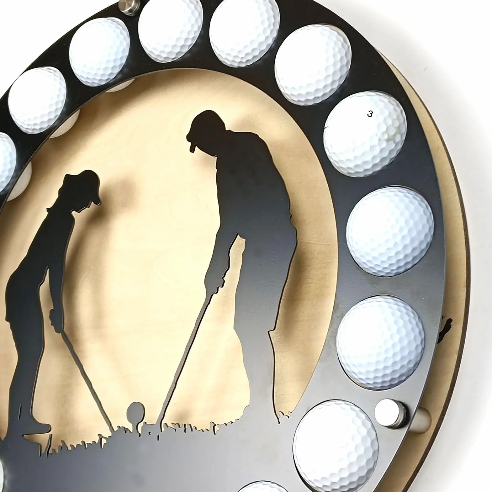 Uchwyt ścienny na piłkę golfową, wyświetlacz piłki golfowej | żelazny stojak na piłeczki golfowe, organizer do przechowywania | Iron Golfing Display Collector Case wykwintny i praktyczny