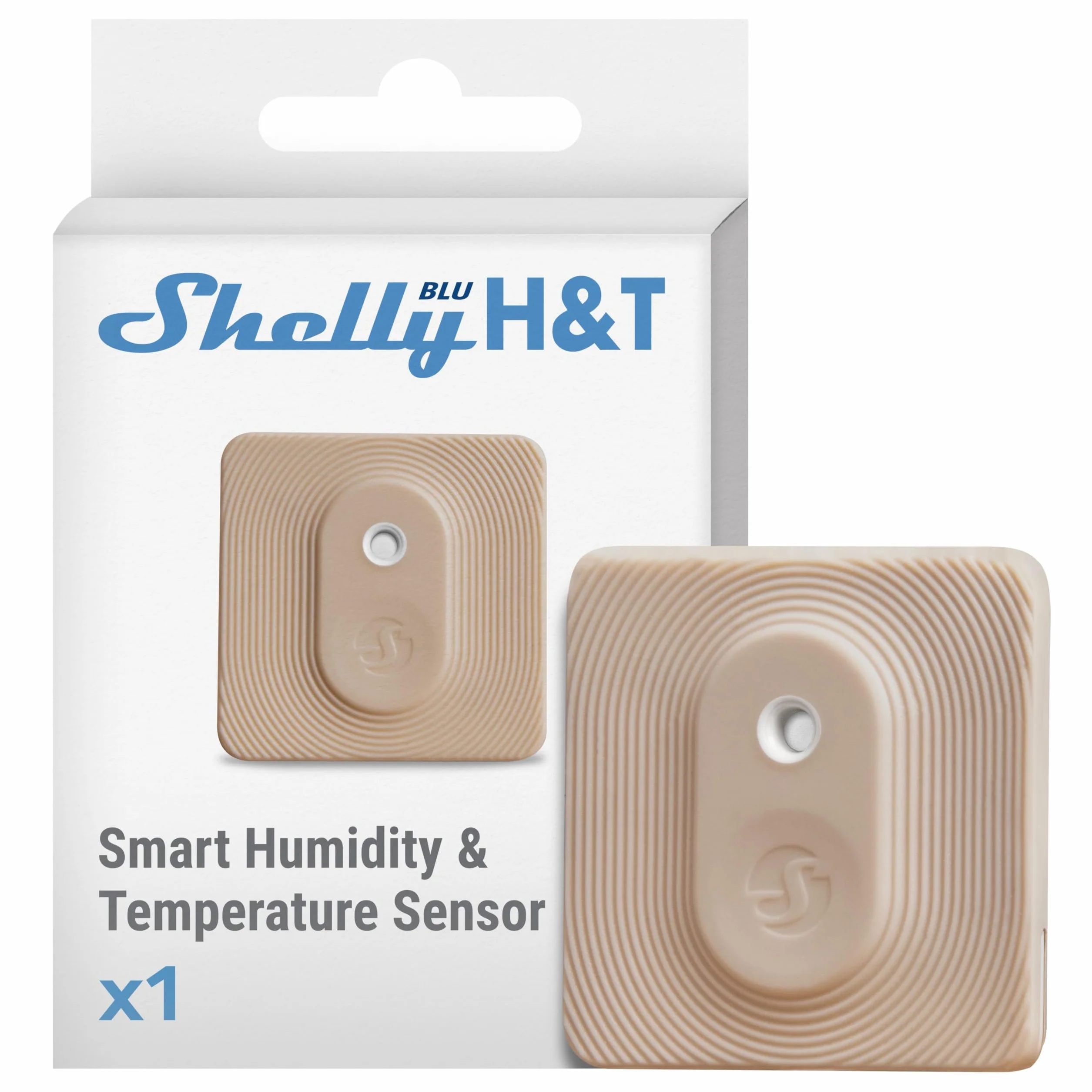 Shelly BLU H&T Mocha - czujnik temperatury i wilgotności Bluetooth, inteligentny termometr i higrometr wewnętrzny/zewnętrzny, stopień ochrony IP54, nie wymaga HUB-a, zdalne sterowanie