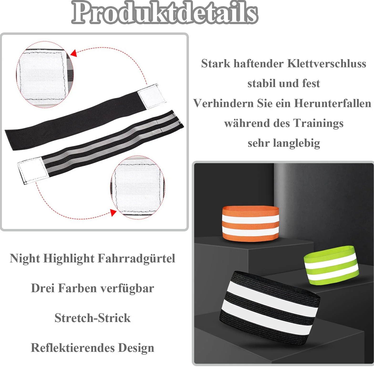 Luckiade taśma odblaskowa 6 sztuk ochrona spodni odzież outdoor jogging rower