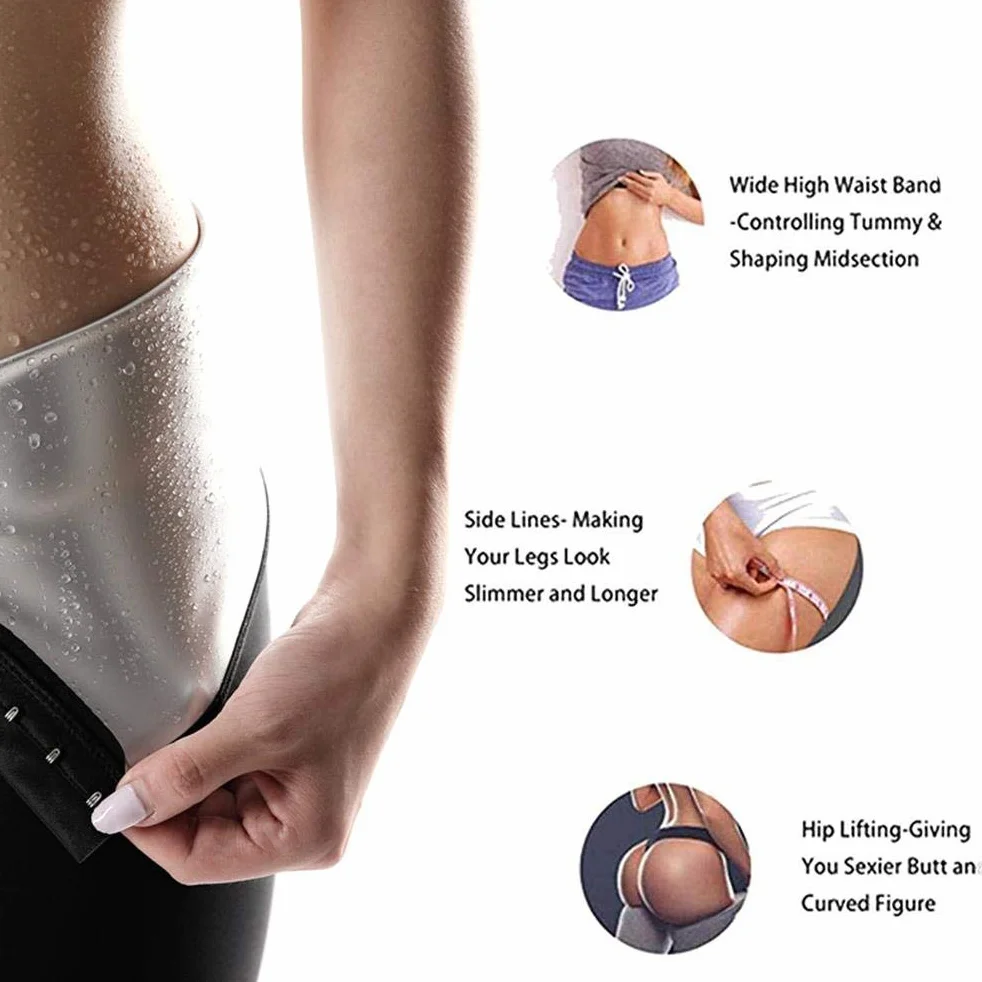 Damskie spodnie do sauny Body Shaper wyszczuplające legginsy treningowe wysoka talia Capri termiczne elastyczne