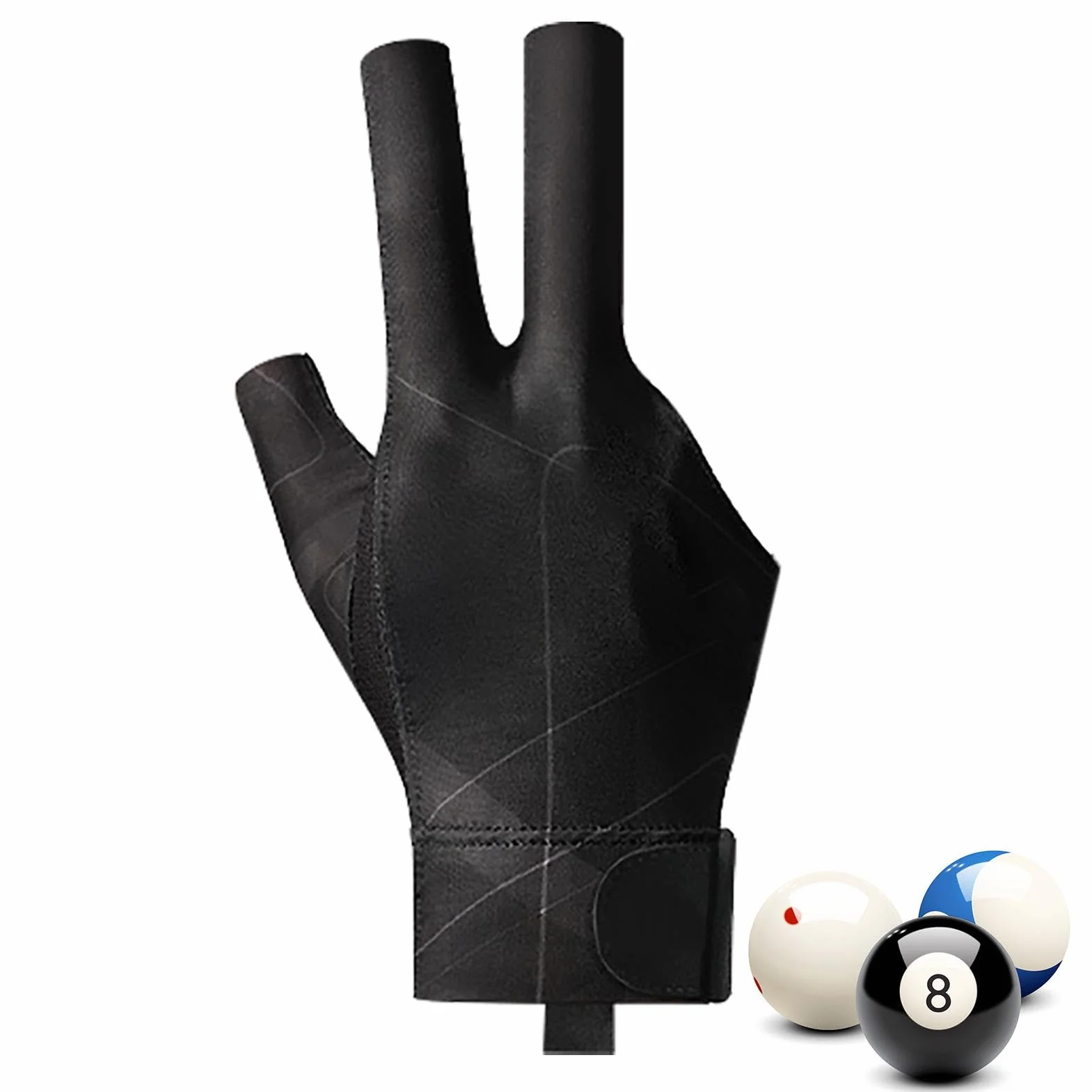 Pool Gloves, 3-Finger Trick Billiards Glove, Breathable Non-Slip Fabric, Stretchable Common Fit, Smooth Cue Control, Perfect for Men,women, Beginners, and Professional Players