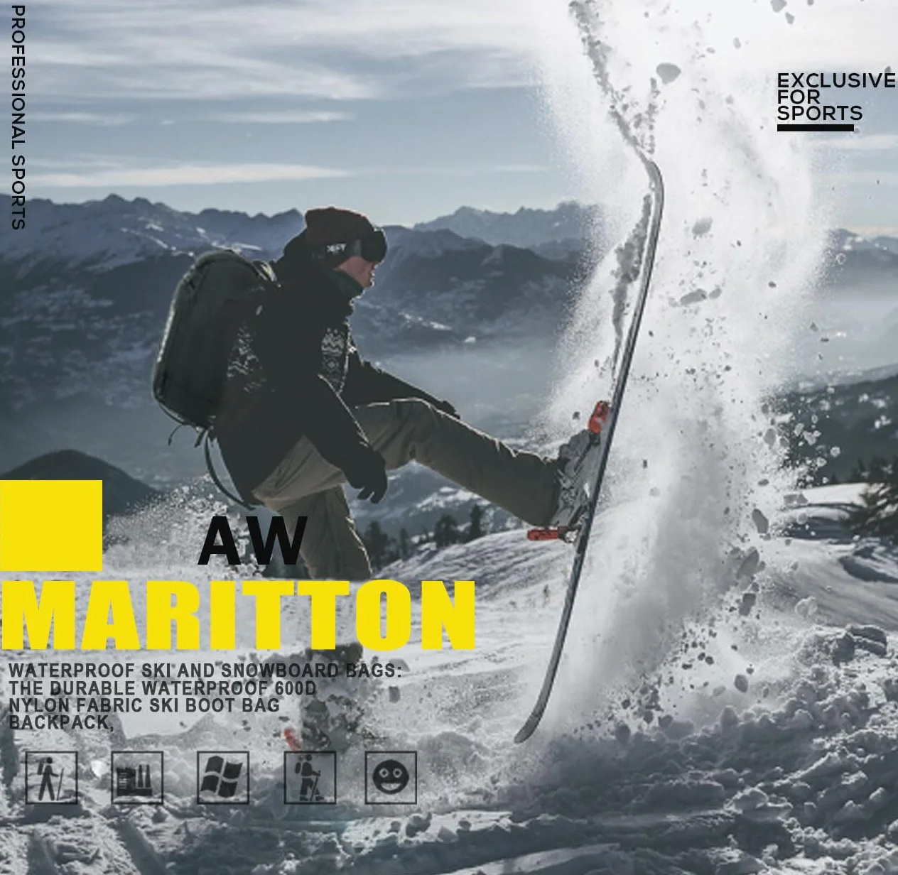 Torba na buty narciarskie – buty narciarskie i snowboardowe plecak podróżny na kask narciarski, gogle, rękawiczki, narty, snowboard i akcesoria.