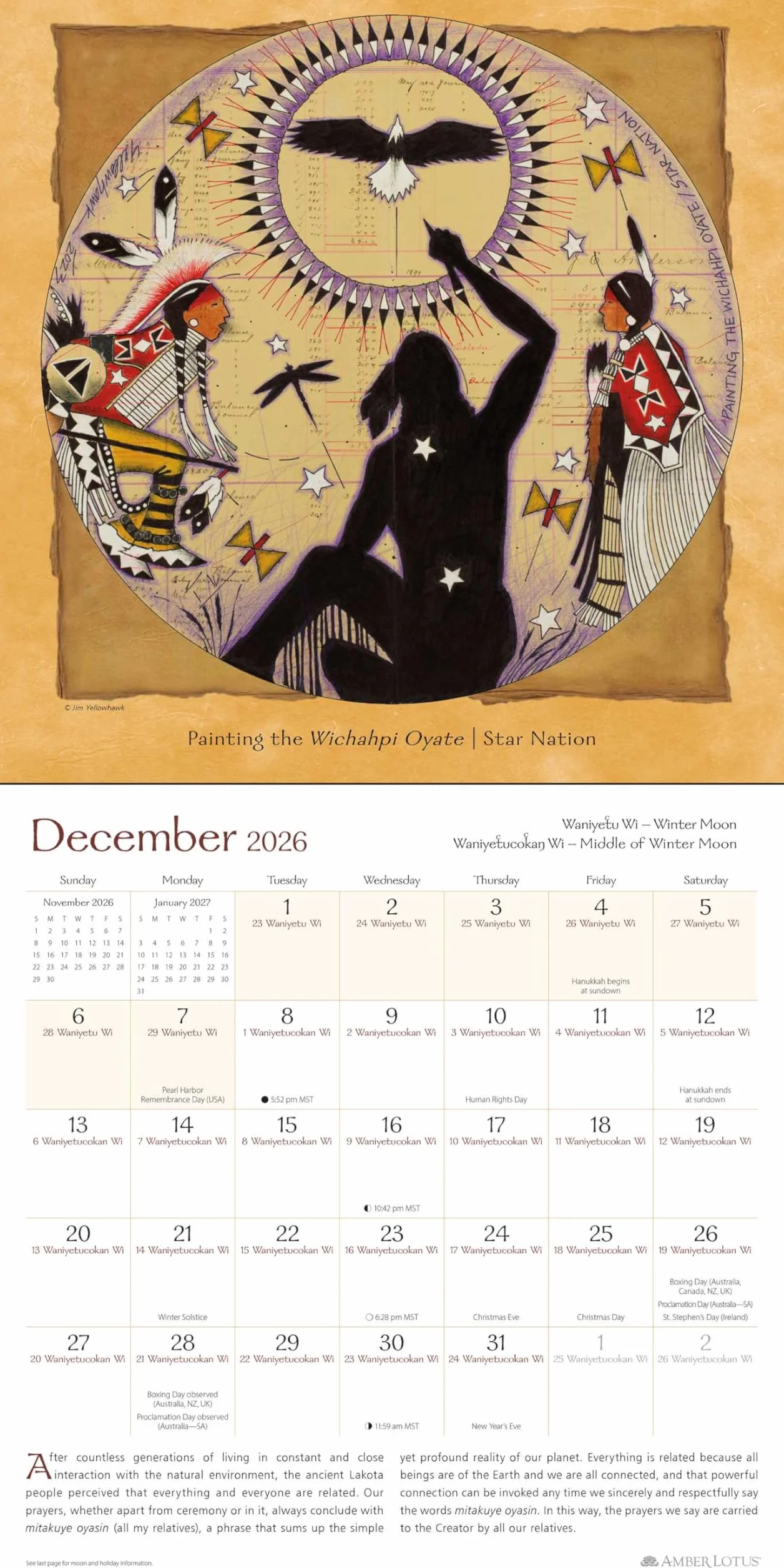 Lakota Way 2026 Wall Calendar: Native American Wisdom on Ethics and Character