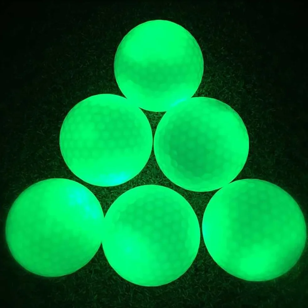 Świecące piłki golfowe, 6 sztuk piłek do golfa, lampka LED do golfa, elektroniczne świecące piłki golfowe LED do treningu nocnego, duży zasięg i strzały dystansowe