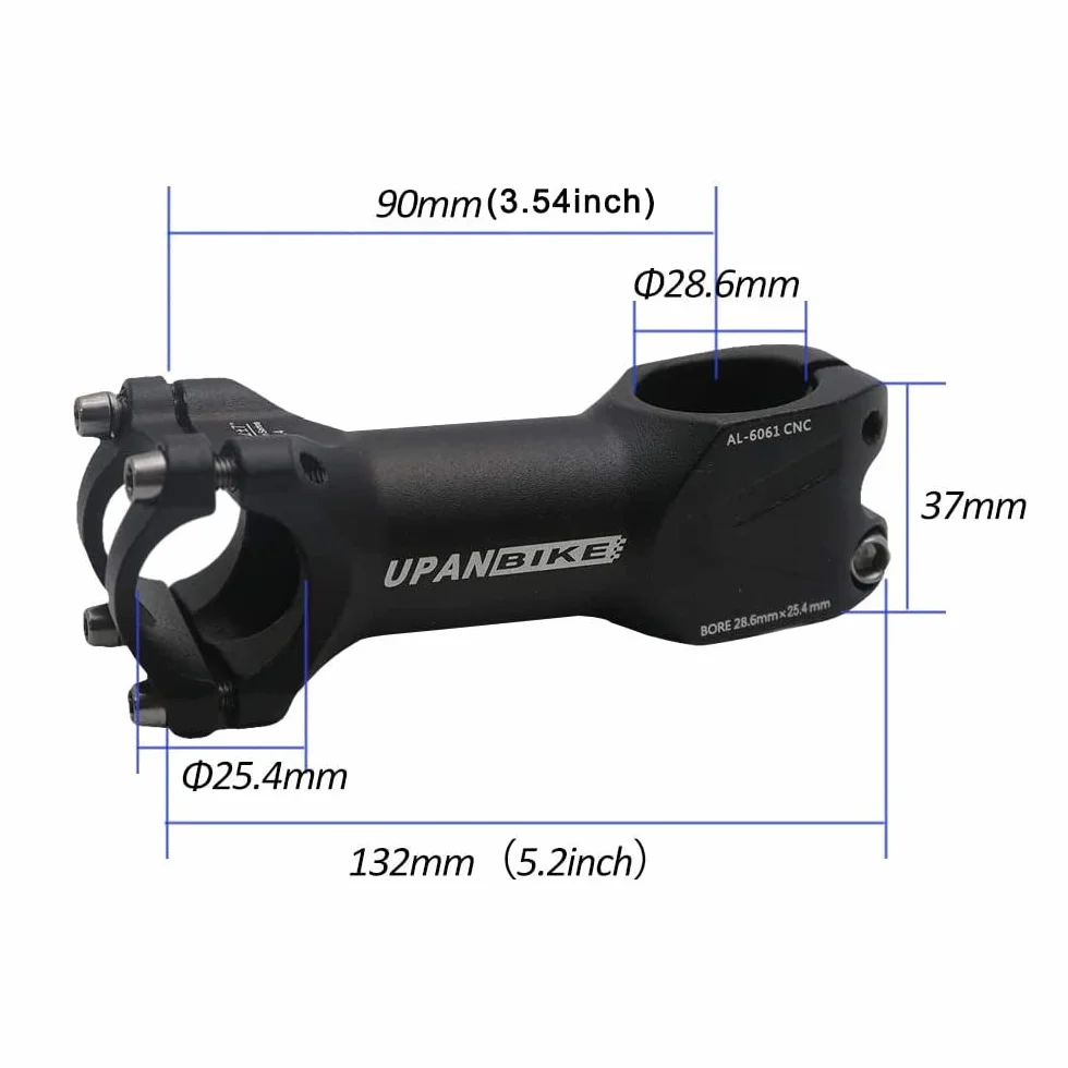UPANBIKE wspornik rowerowy 25,4 mm 28,6 mm kierownica rowerowa +/-7° MTB BMX