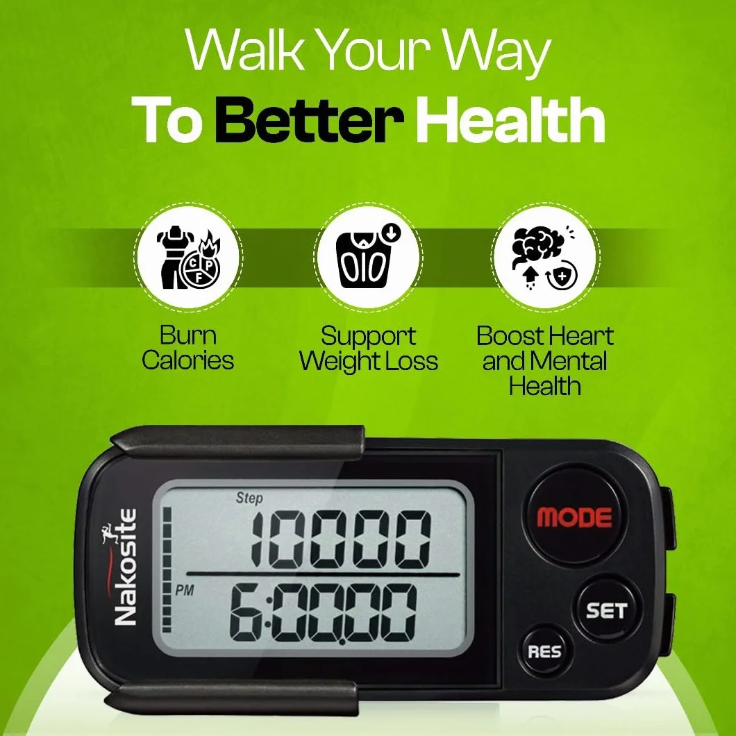BPED 2433 3D krokomierz fitness tracker z klipsem i paskiem, monitor aktywności Bluetooth, licznik kalorii