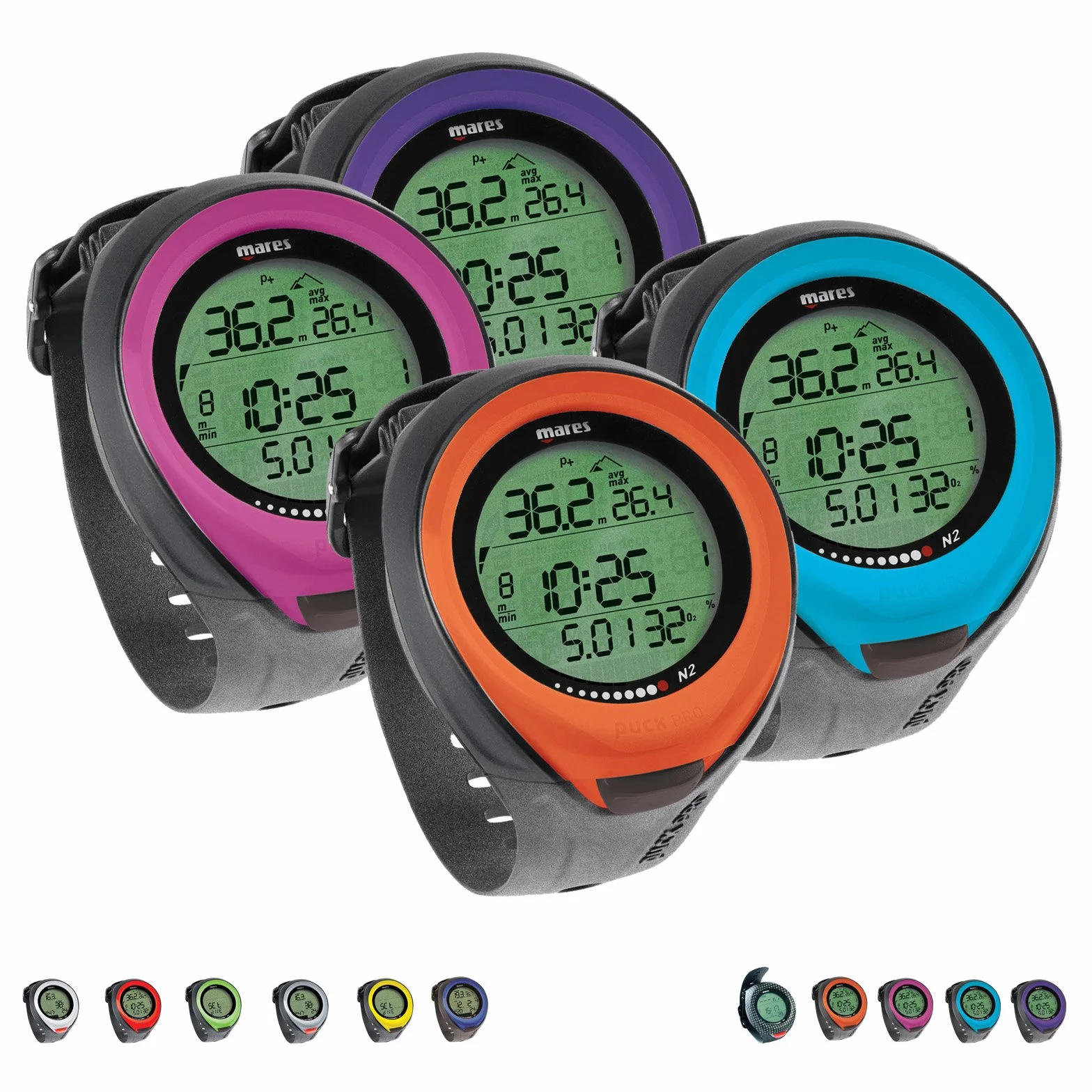 Mares Puck Pro Color komputer do nurkowania pomarańczowy