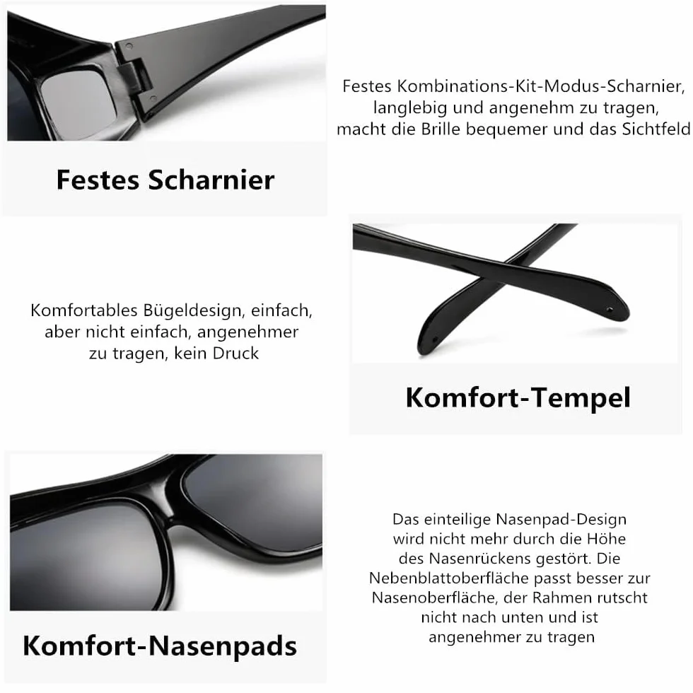Ochraniacze na okulary polaryzacyjne z etui – okulary ochronne na rower, wędrówki, wędkowanie