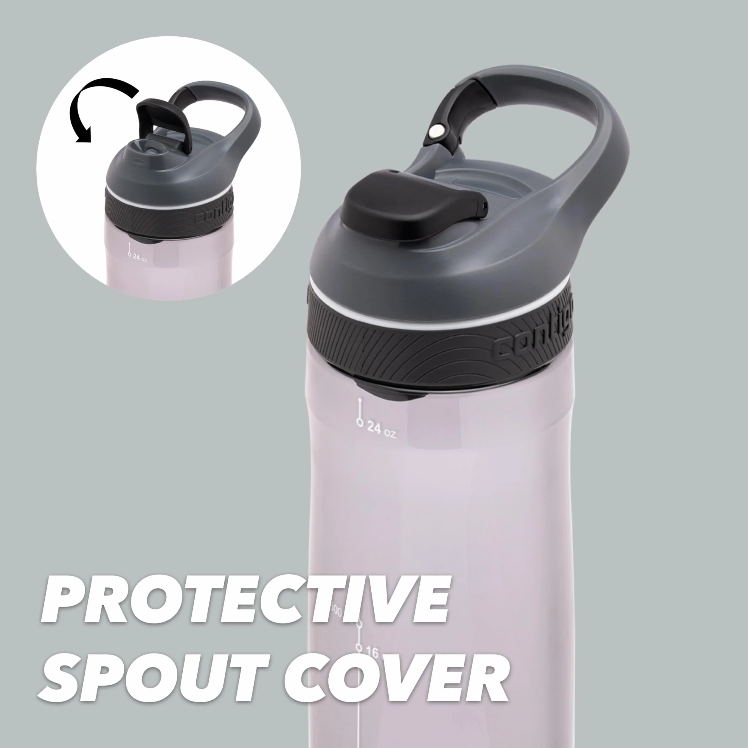 Contigo Cortland Autoseal Butelka na wodę, duża, 720 ml, bez BPA, butelka sportowa, szczelna butelka na napoje, idealna do szkoły, na siłownię, rower, do biegania, wędrówek