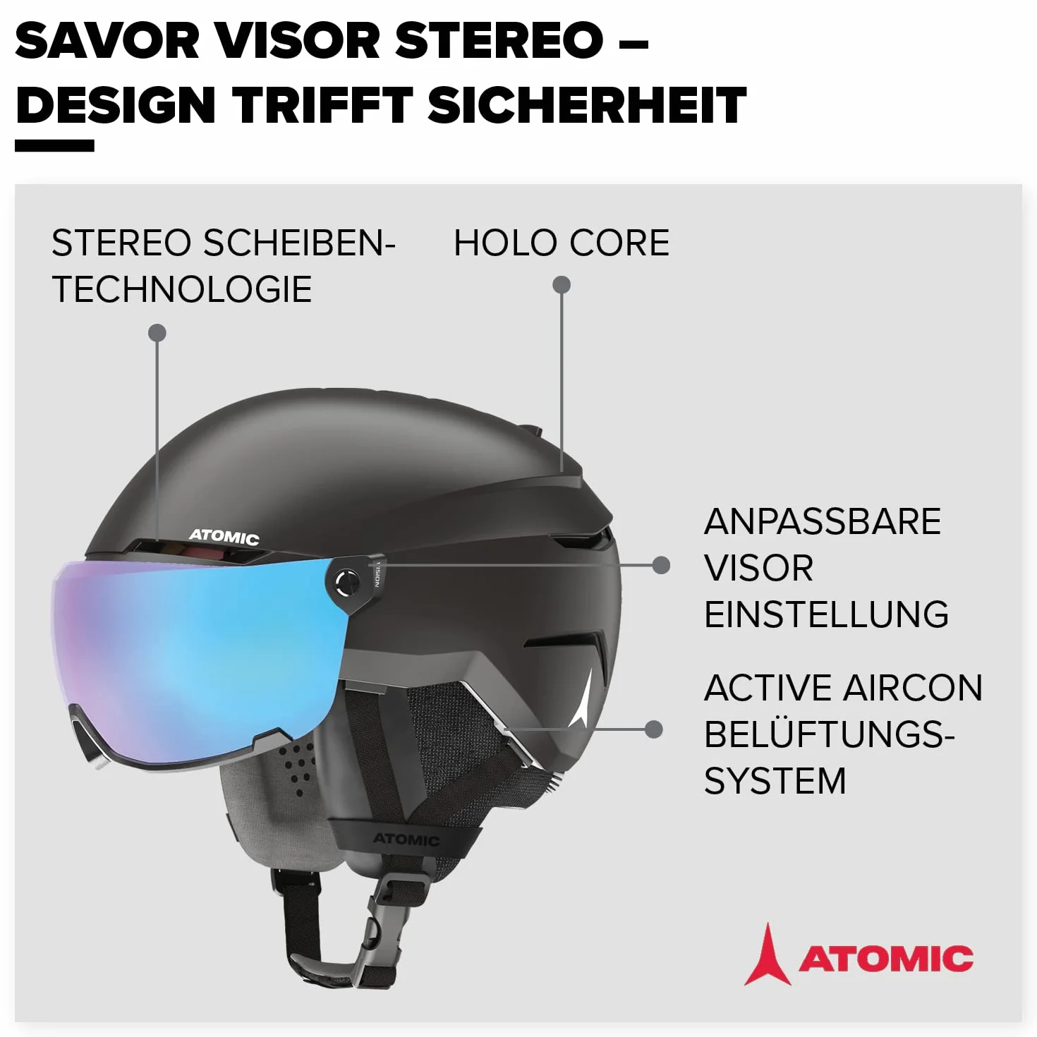 ATOMIC Savor Visor kask stereo, 55/59 cm