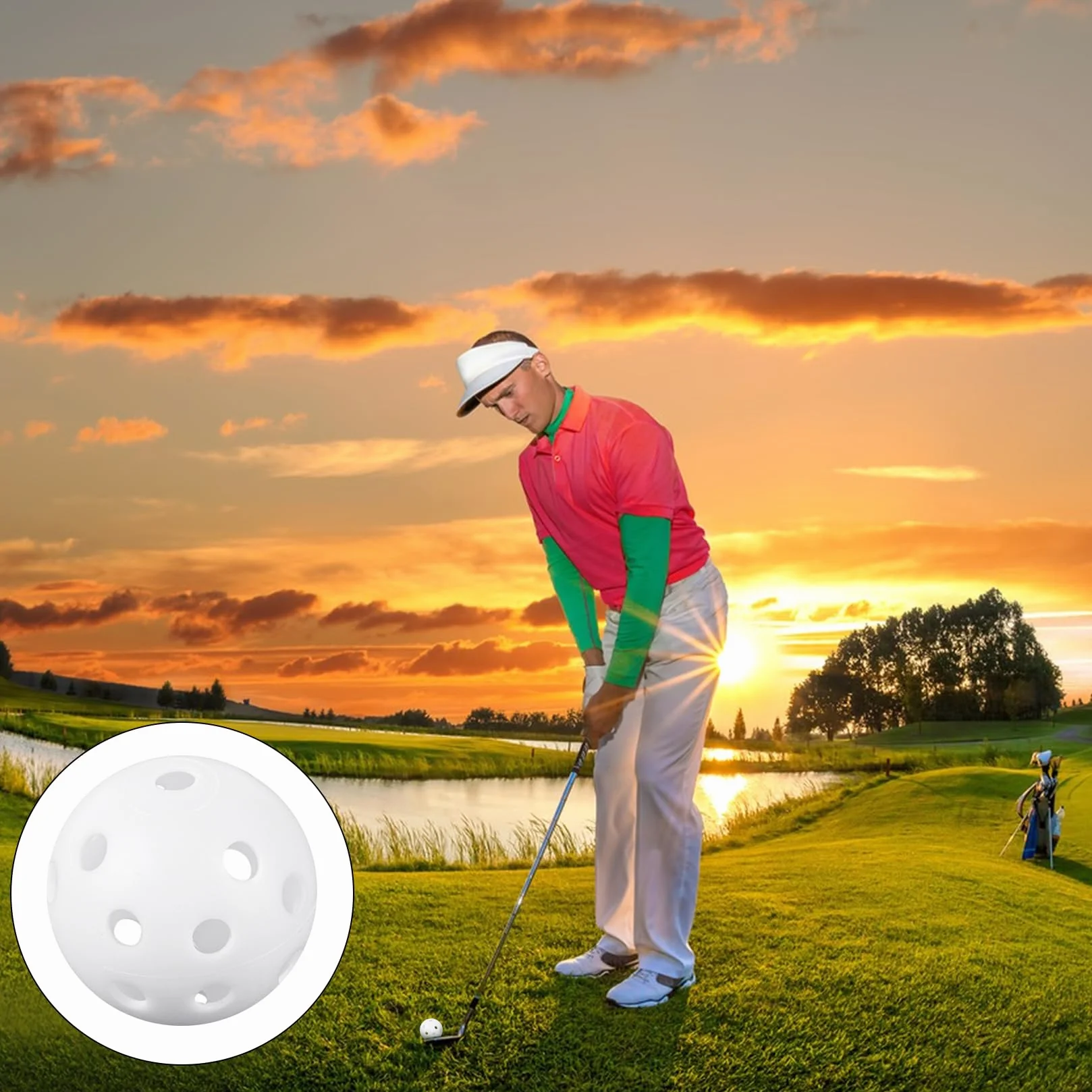 Xiaomoyu 28 sztuk piłek do ćwiczeń golfowych, Air Flow Hollow, 40 mm, tworzywo sztuczne, piłeczki treningowe do gry w golfa do swingu, jazdy samochodem, gry w golfa dla dorosłych