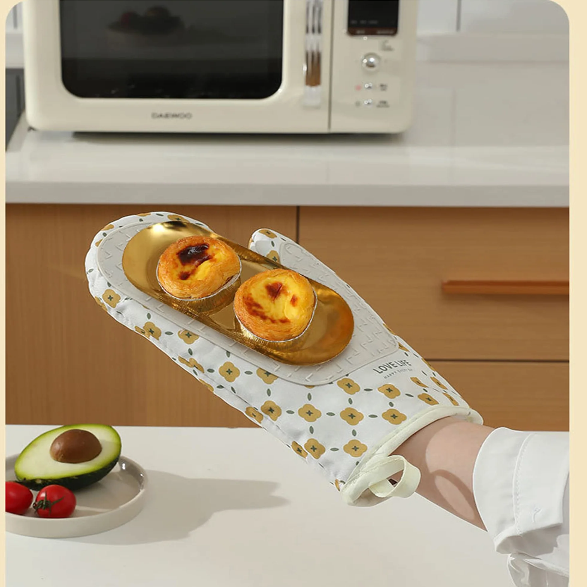 Rękawice kuchenne z silikonem, podwójne rękawice do piekarnika, odporne na ciepło, antypoślizgowy silikon, nowoczesna rękawica kuchenna i uchwyt do garnków, do domu, kuchni, gotowania, pieczenia