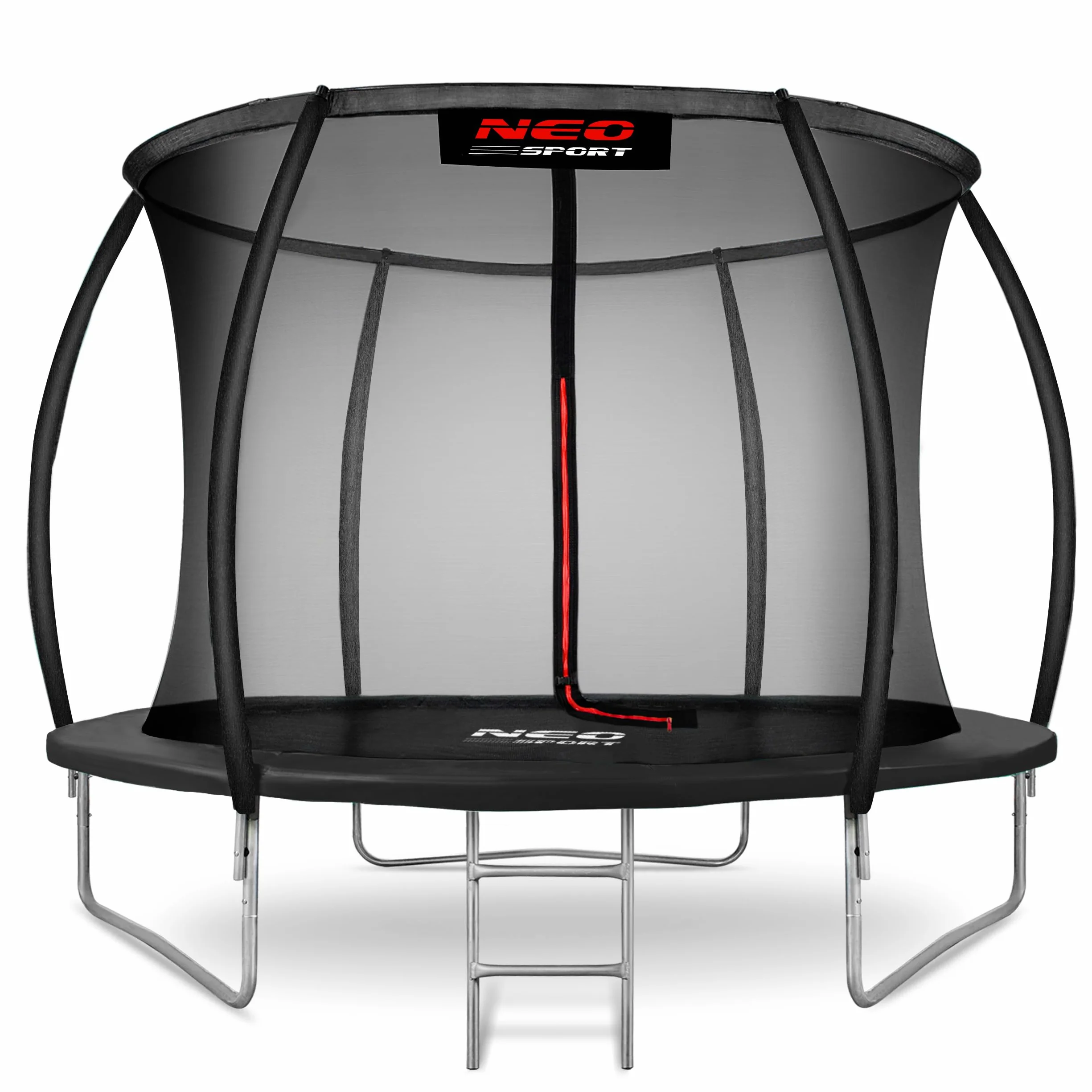 Neo-Sport Trampolina ogrodowa 312 cm z siatką zabezpieczającą 150 kg Czerwony Czarny