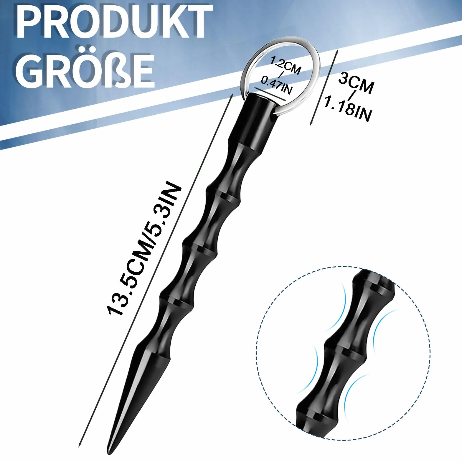 FlyWave Kubotan Breloczek do Kluczy do Samoobrony - Broń Obronna dla Kobiet, Lekki i Ergonomiczny, Legalny i Skuteczny