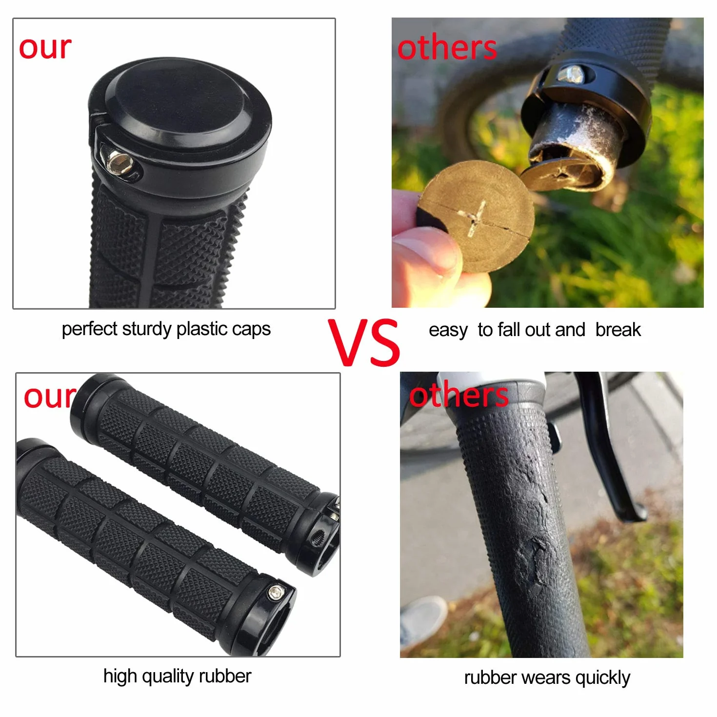 PLATT Uchwyty rowerowe antypoślizgowe gumowe ergonomiczne MTB