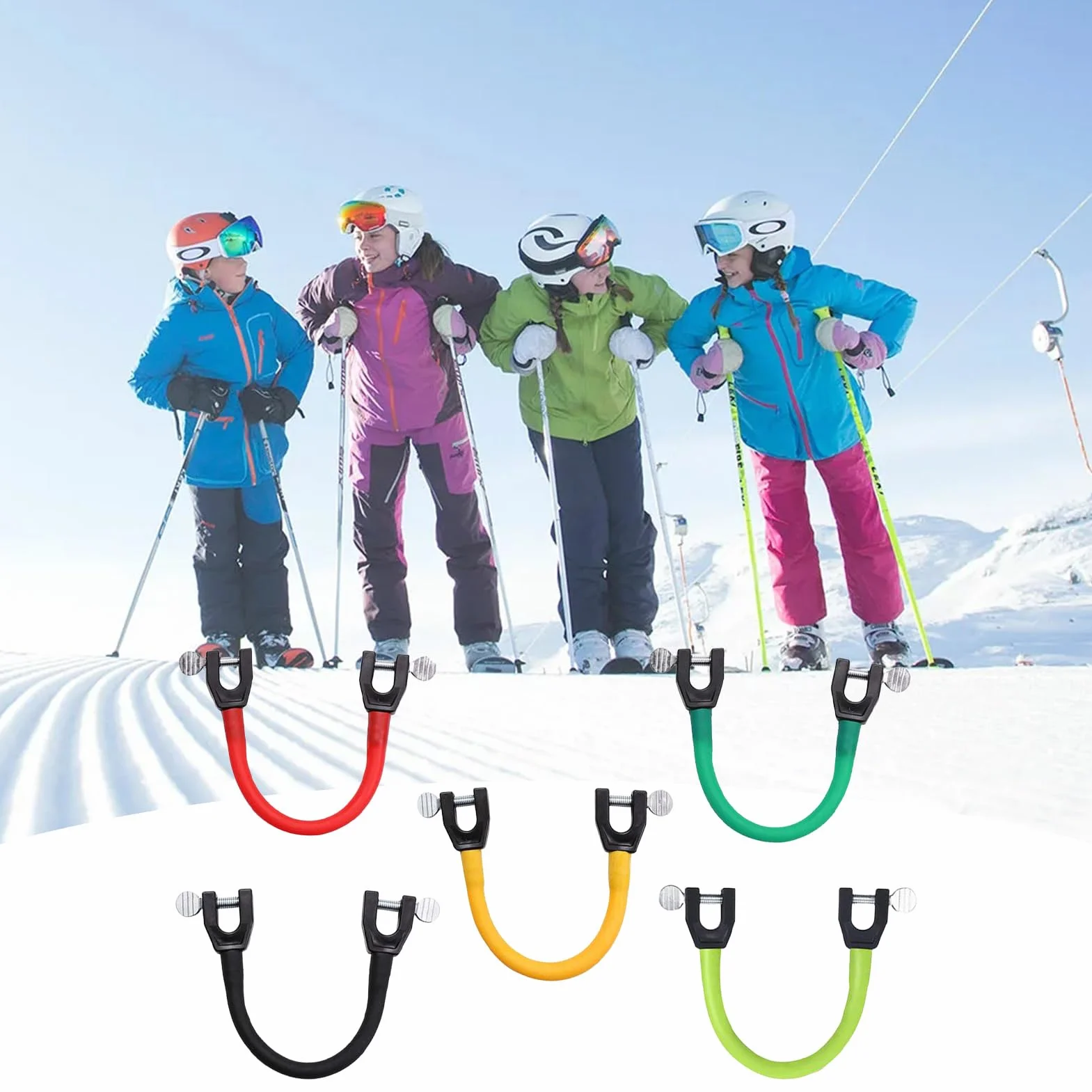 Złącze do końcówek dla dzieci Przenośne snowboardowe narzędzie treningu narciarskiego Easy Snow Pomoc klinowa zimowego
