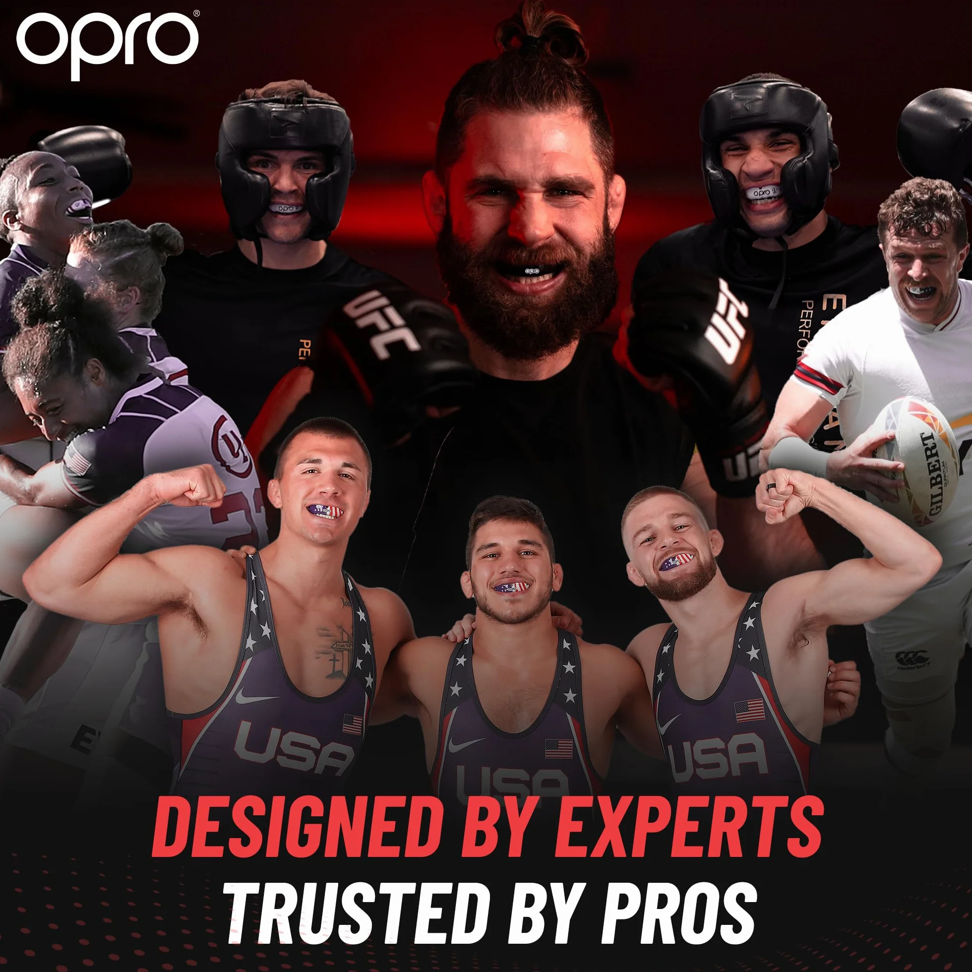 OPRO Osłona na zęby antybakteryjna guma ochronna do rugby, boksu, MMA (niebieski)