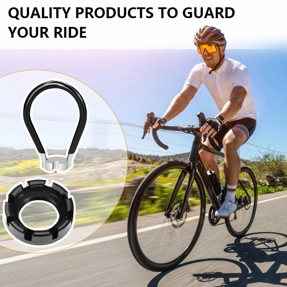 flintronic Narzędzie do szprych rowerowych, Zestaw narzędzi do szprych rowerowych, Klucz do szprych 6 w 1, Klucz do szprych rowerowych, 10-15 kalibr, Narzędzie do konserwacji kół rowerowych do roweru