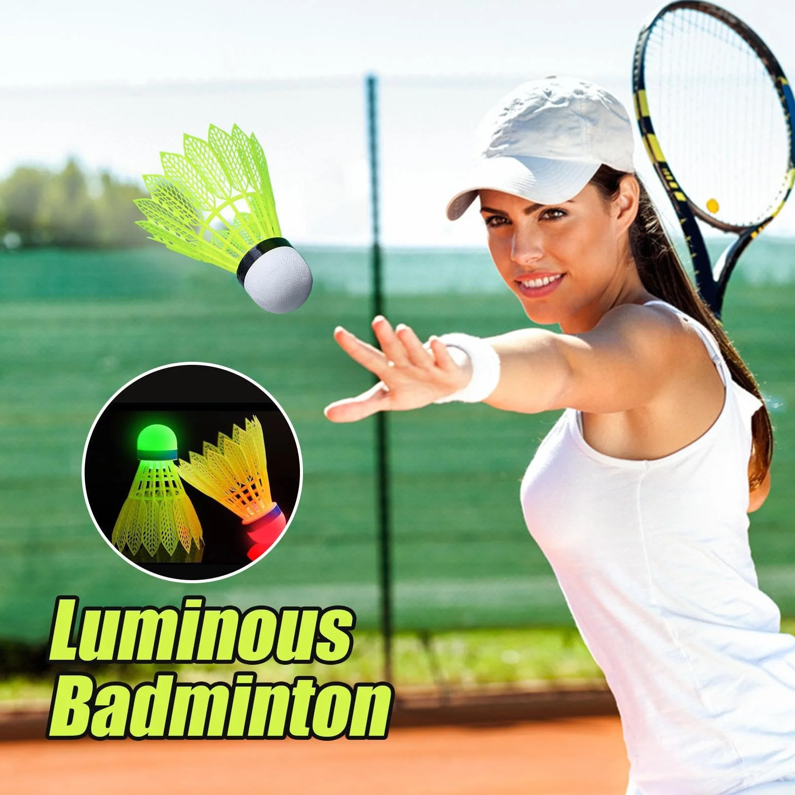 Badminton lotki - wiatroszczelne,Zestaw lotek LED,do plaży, parku, sali gimnastycznej, szkoły, turniejów, odporny na wiatr, gier rodzinnych,