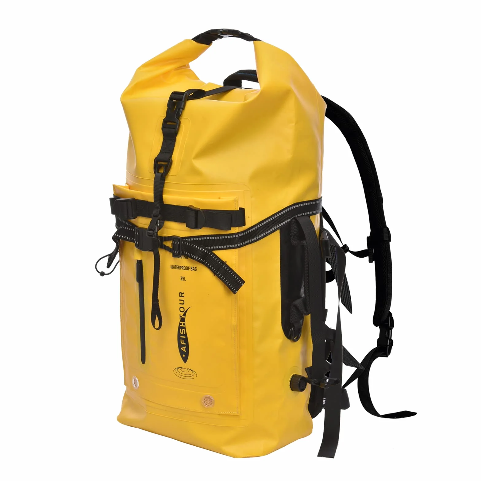 Plecak wodoodporny na kółkach 35L Dry bag żółty