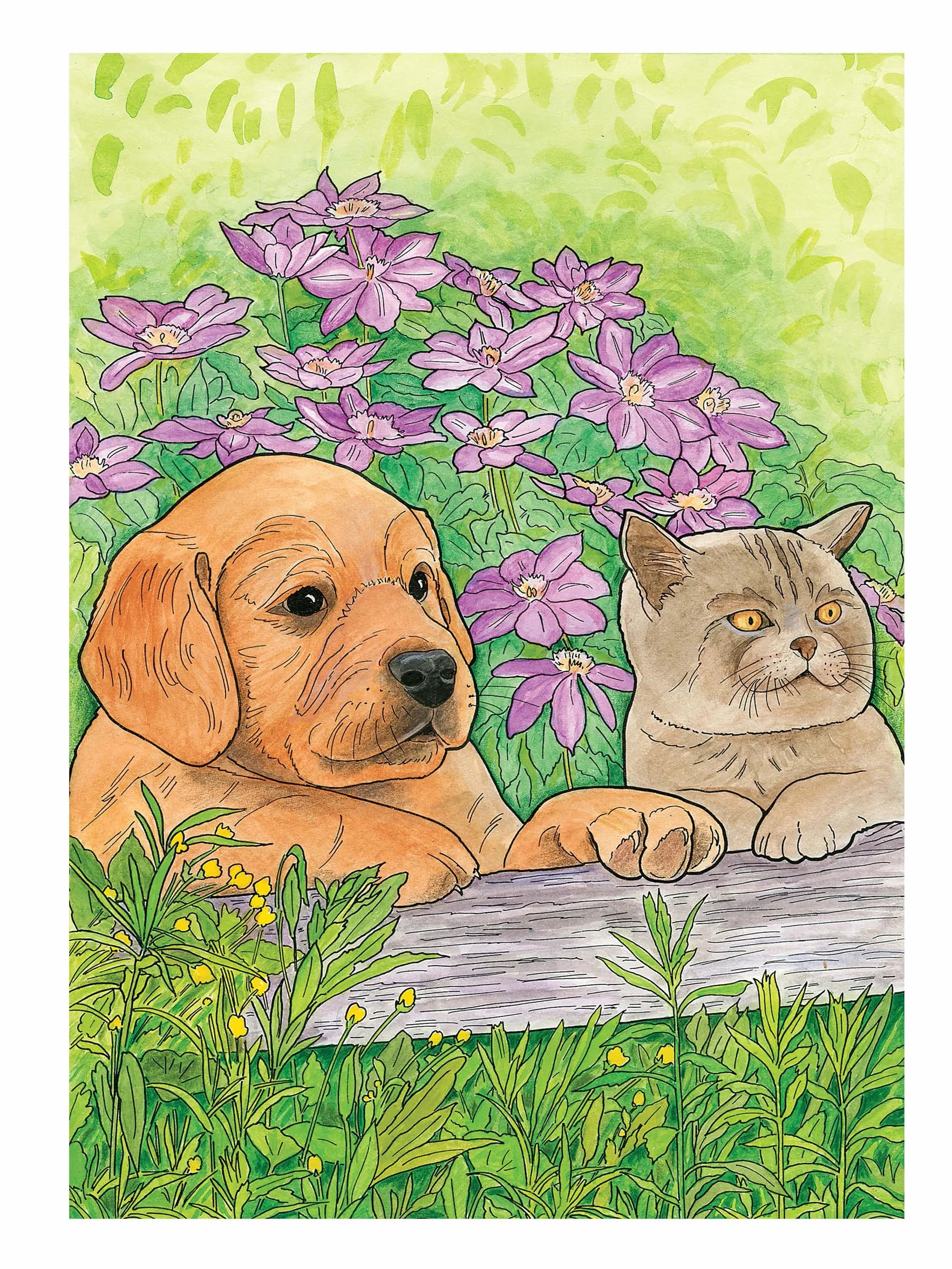 Creative Haven Lovable Cats and Dogs Coloring Book