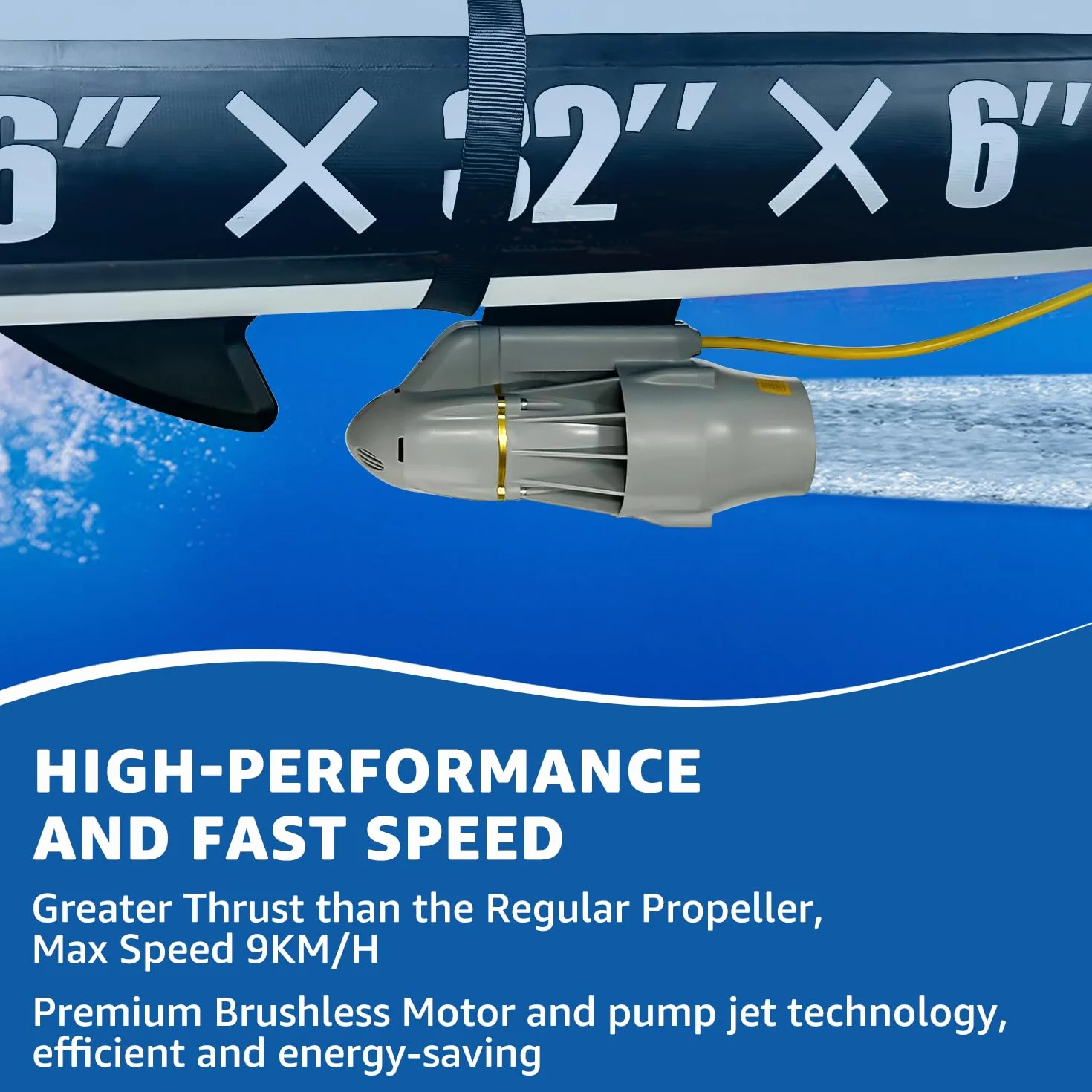 Trolling Motor for SUP, Bellyboat Thruster 9KM/H Speed Inflatable Stand-Up Paddleboard Kayaks Fishing Boats 18Lbs Thrust